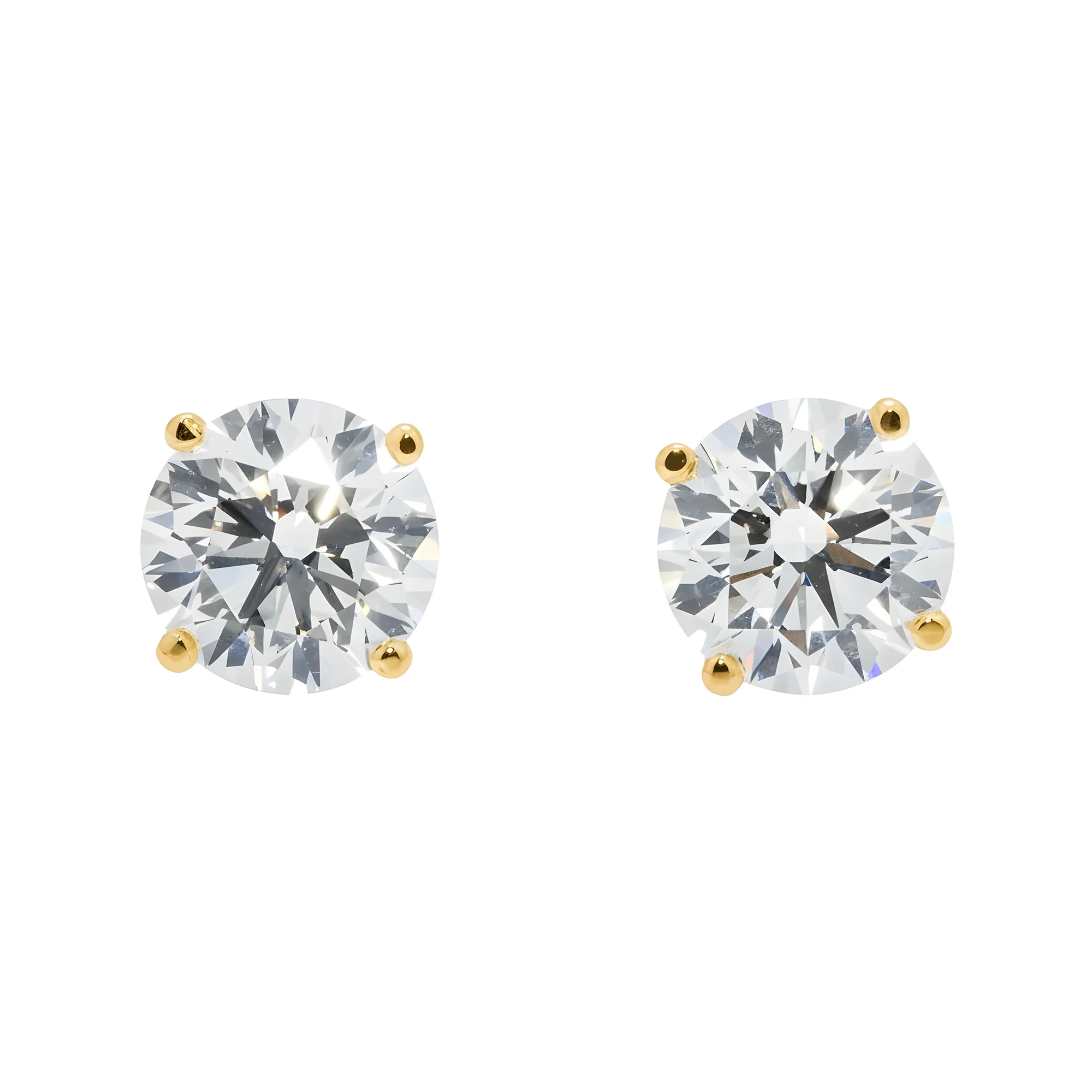 IGI 14K White Gold 2.0ct Each Soliaitre Round Diamond Stud Earrings 4.07ctw - Image 7