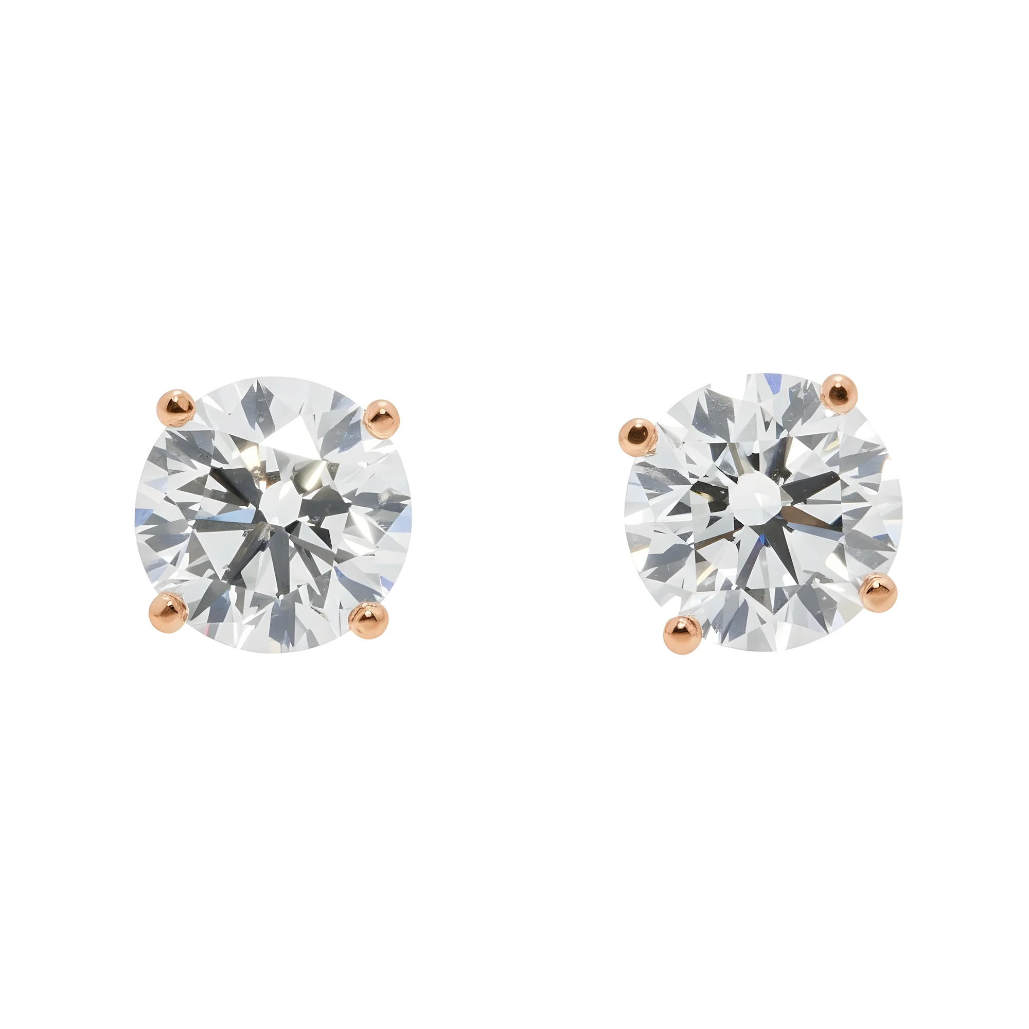 IGI 14K White Gold 2.0ct Each Soliaitre Round Diamond Stud Earrings 4.07ctw - Image 9