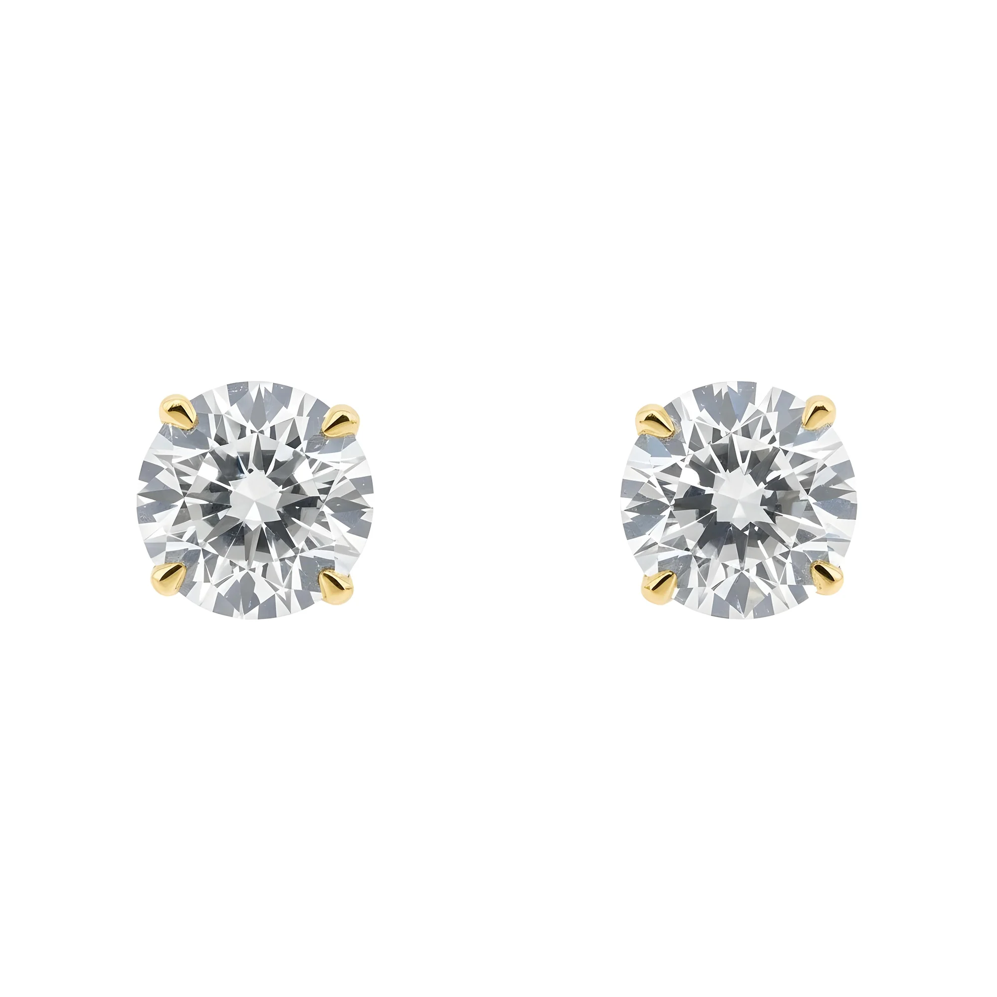 IGI 14K White Gold 3.3ct Each Round Diamond Solitaire Stud Earrings 6.74ctw - Image 6