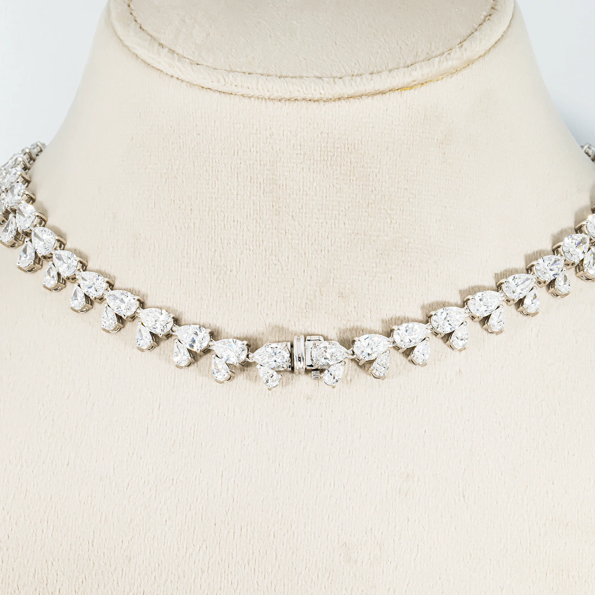 IGI 14K White Gold Fancy Pink Emerald Cut Diamond Goddess Drop Necklace 89.02ct - Image 4