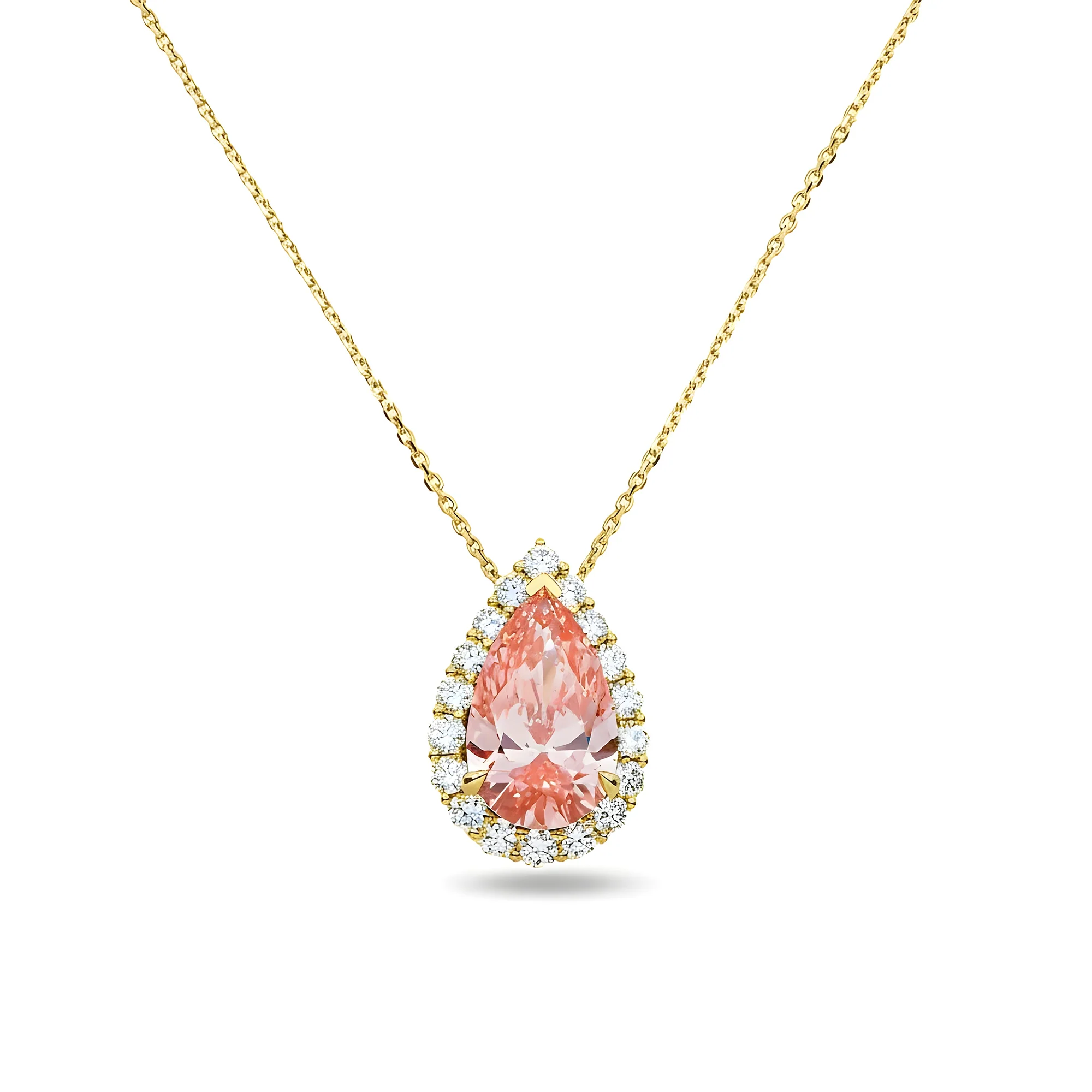 IGI 18K White Gold Pear Cut Fancy Vivid Pink Diamond Pendant & Chain Necklace 6.13ct - Image 4