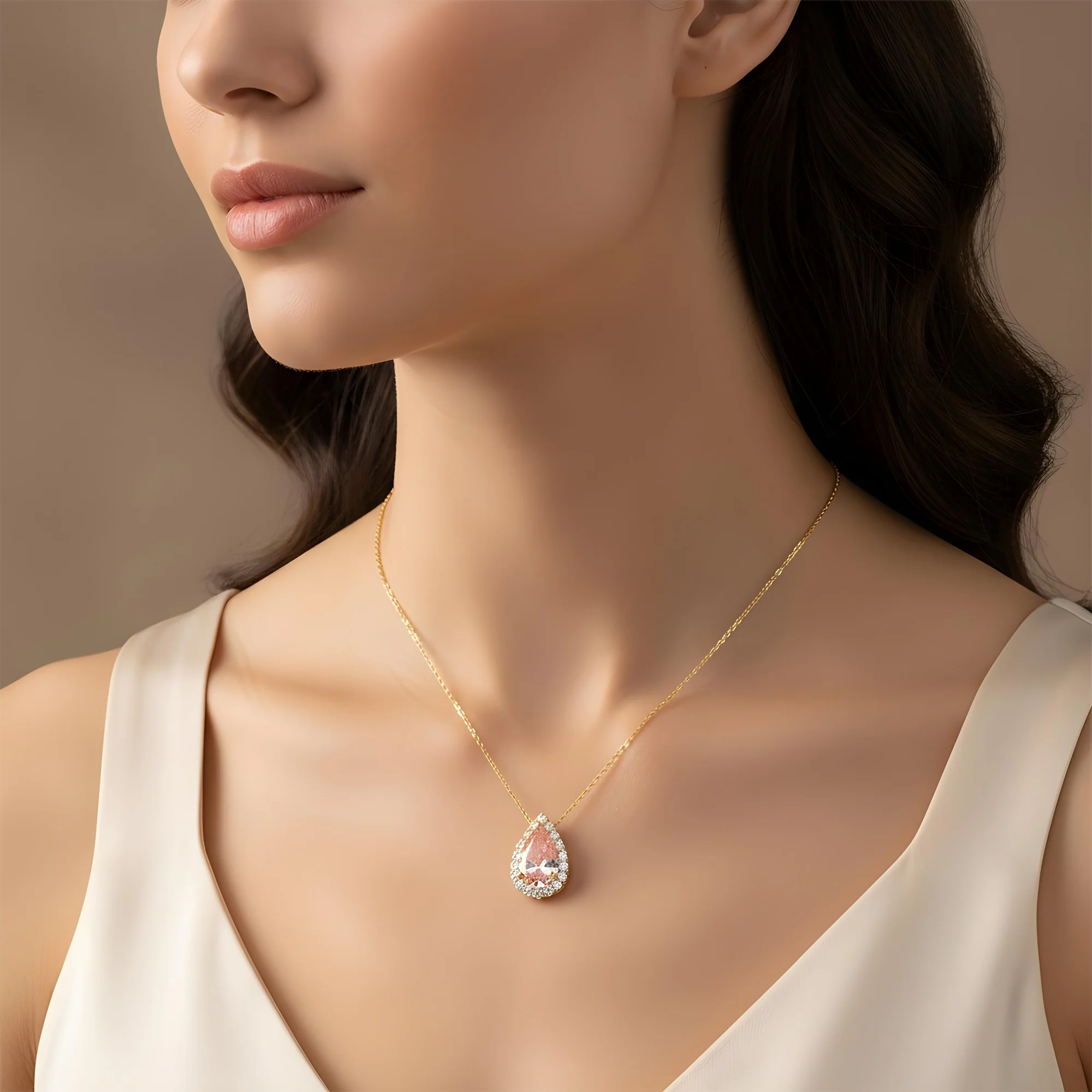 IGI 18K White Gold Pear Cut Fancy Vivid Pink Diamond Pendant & Chain Necklace 6.13ct - Image 5