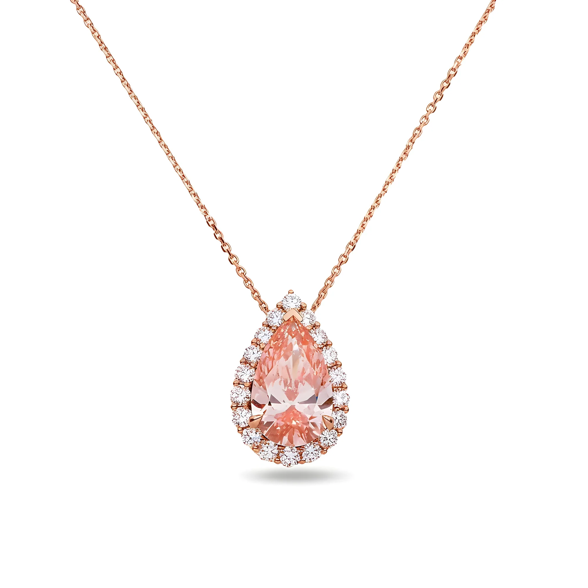 IGI 18K White Gold Pear Cut Fancy Vivid Pink Diamond Pendant & Chain Necklace 6.13ct - Image 6