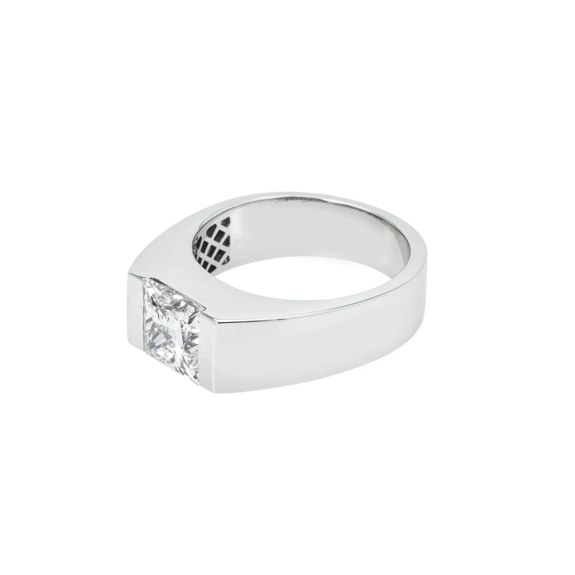 IGI 14K White Gold Solitaire Princess Cut Diamond Ring 3.05ct - Image 5