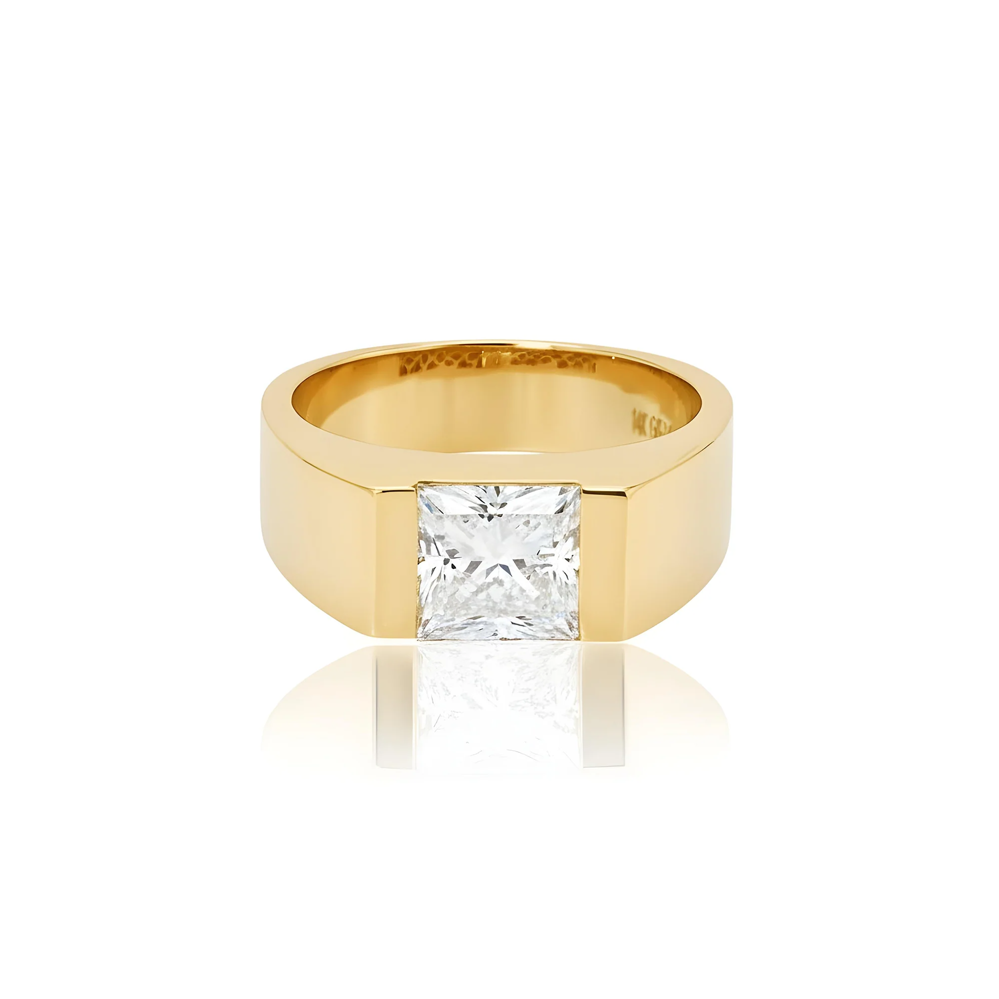IGI 14K White Gold Solitaire Princess Cut Diamond Ring 3.05ct - Image 6