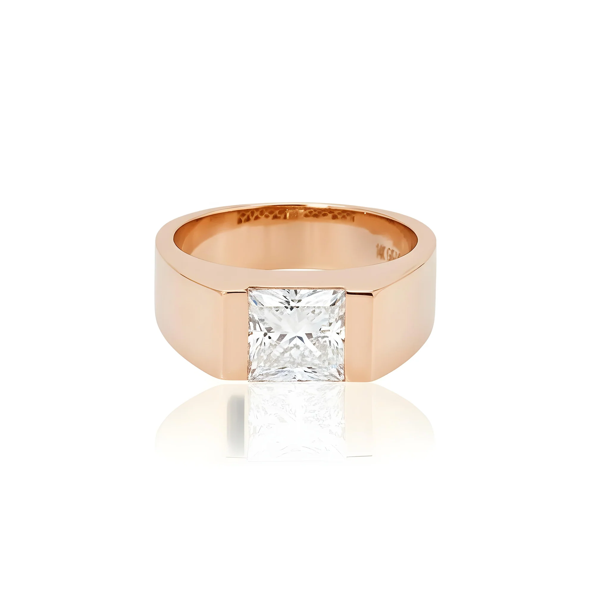 IGI 14K White Gold Solitaire Princess Cut Diamond Ring 3.05ct - Image 8