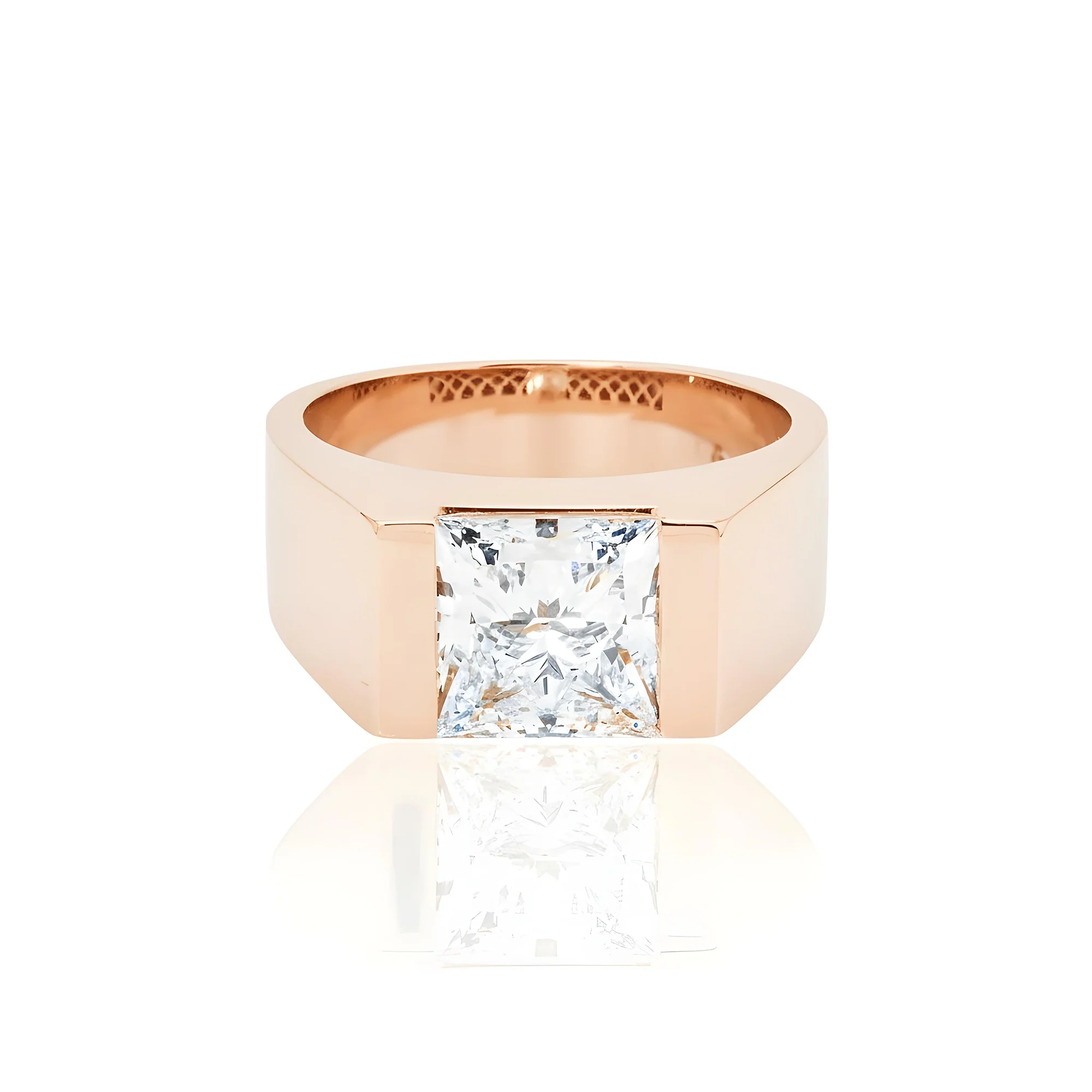 IGI 14K White Gold Solitaire Princess Cut Diamond Ring 5.01ct - Image 8