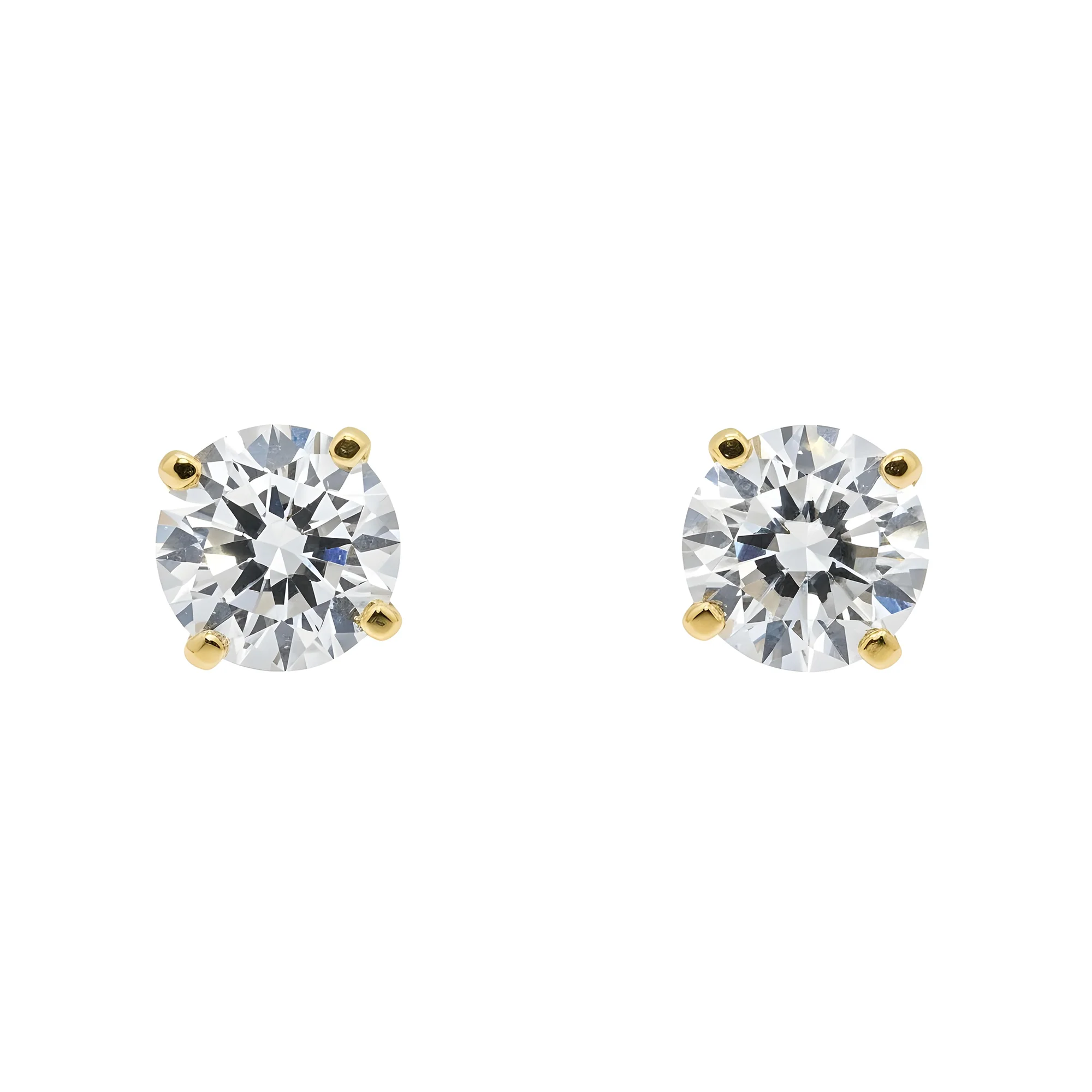 IGI 14K White Gold 1.10ct Each Solitaire Round Diamond Stud Earrings 2.20ctw - Image 7