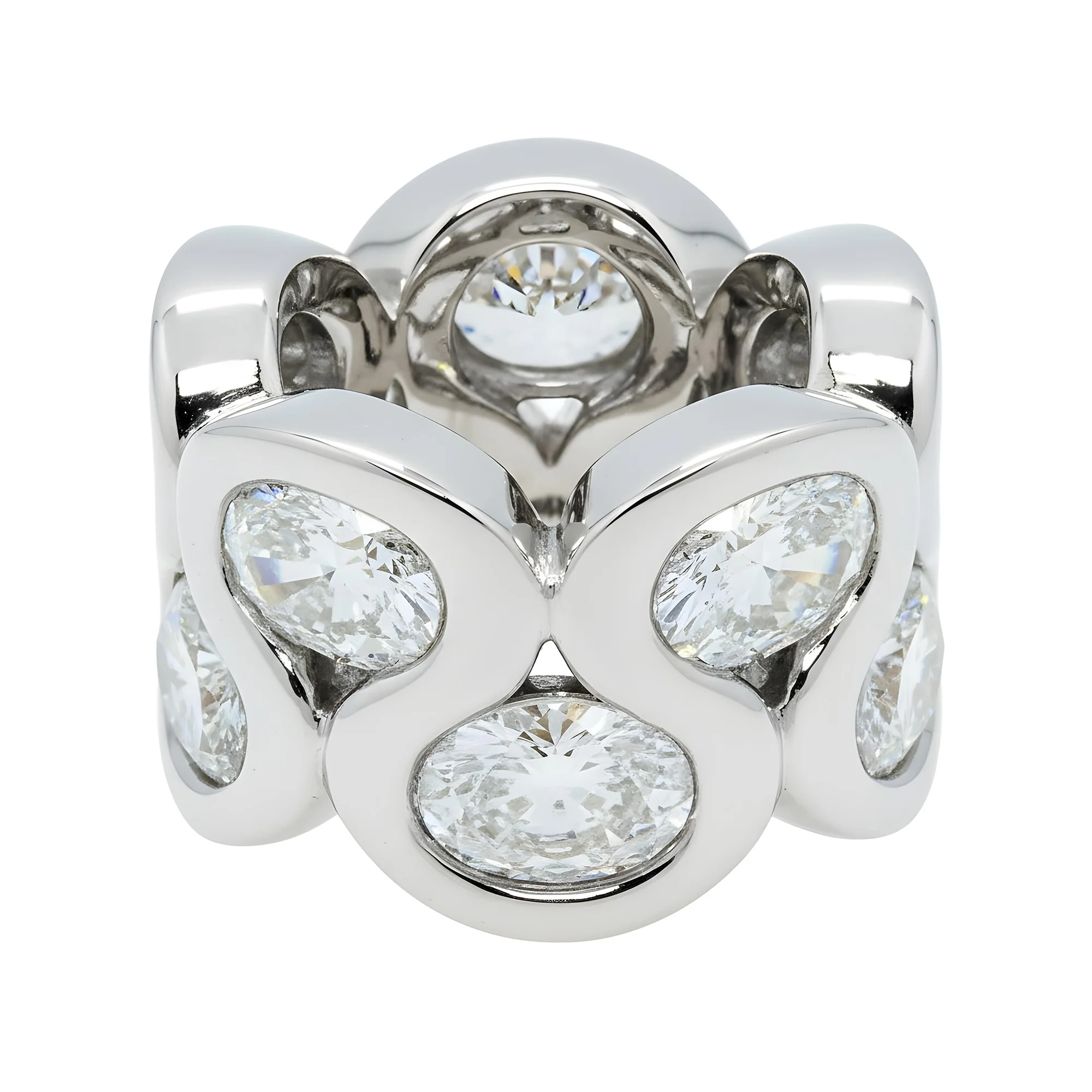 IGI 14K Yellow Gold Oval Diamond Honeycomb Ring 15.47ct - Image 6