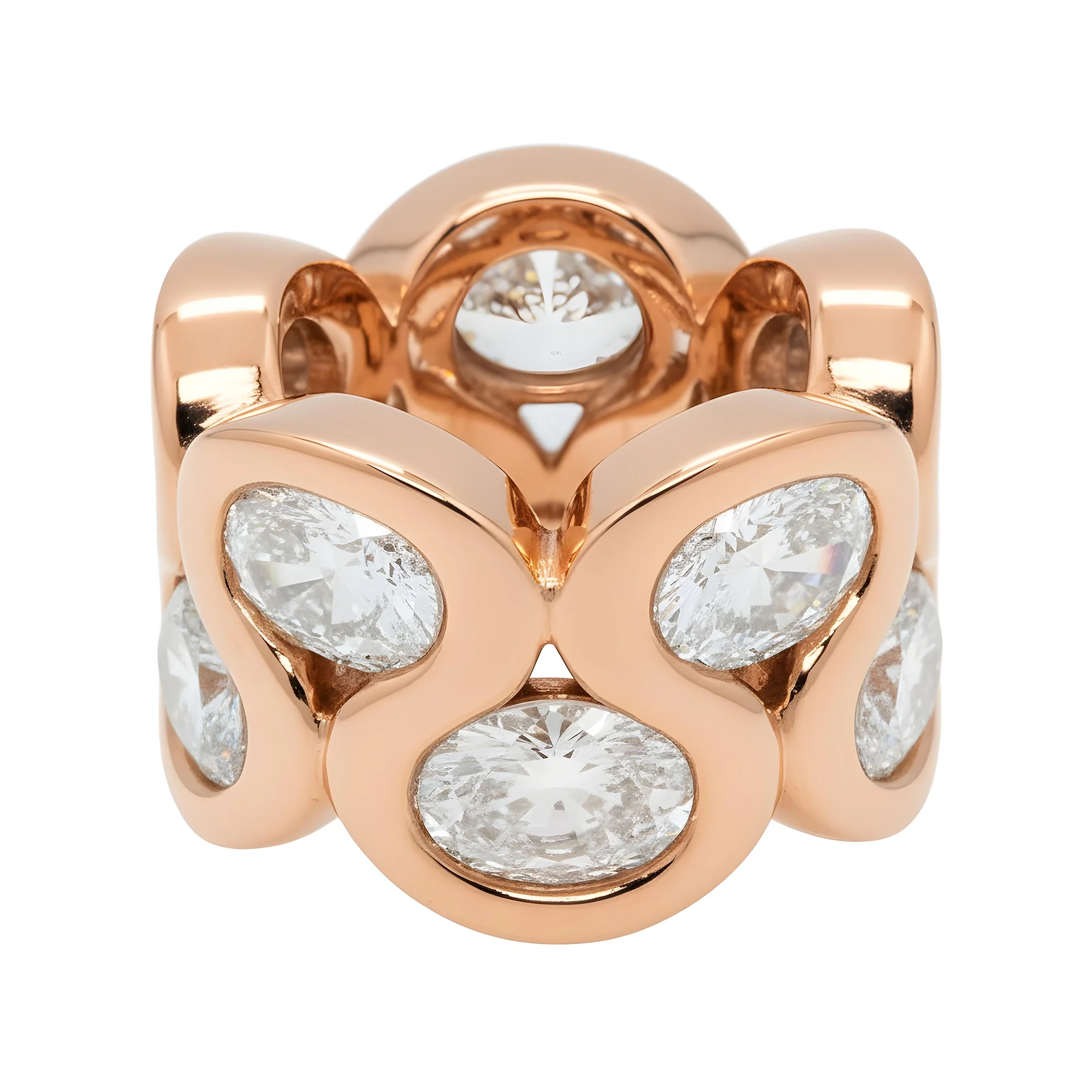 IGI 14K Yellow Gold Oval Diamond Honeycomb Ring 15.47ct - Image 9