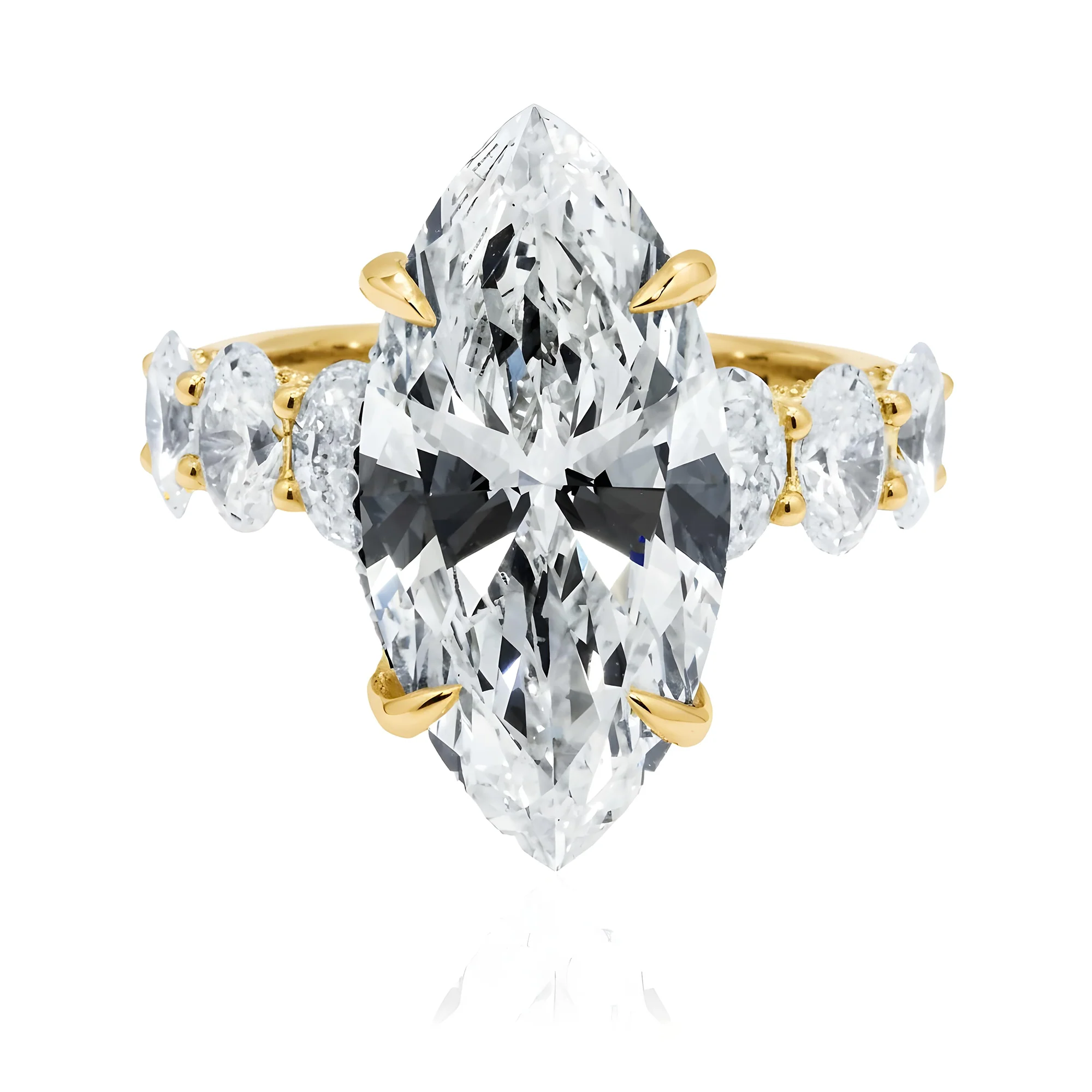 IGI 18K White Gold 8.03ct Marquise Cut Diamond Engagement Ring 10.78ctw - Image 7