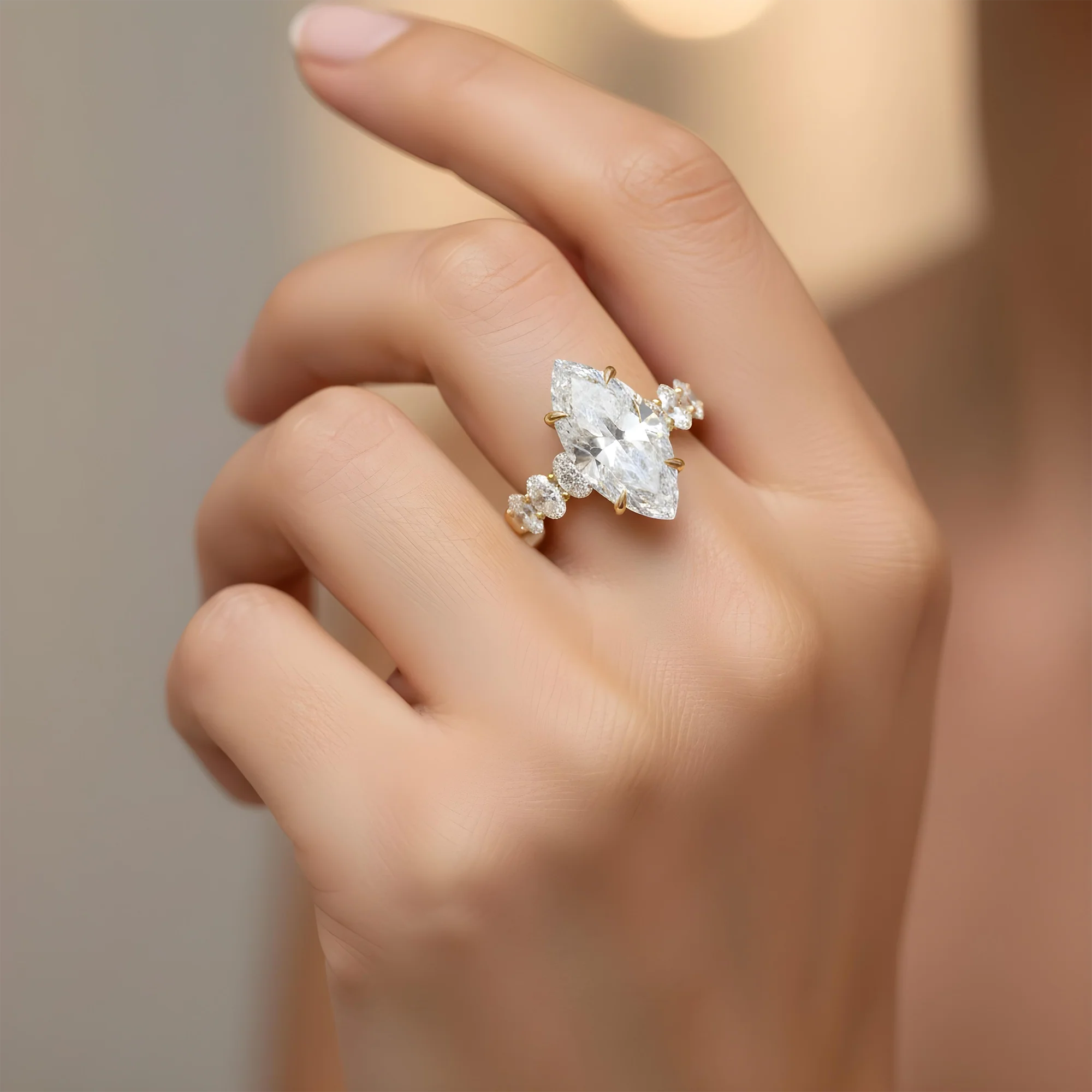 IGI 18K White Gold 8.03ct Marquise Cut Diamond Engagement Ring 10.78ctw - Image 8