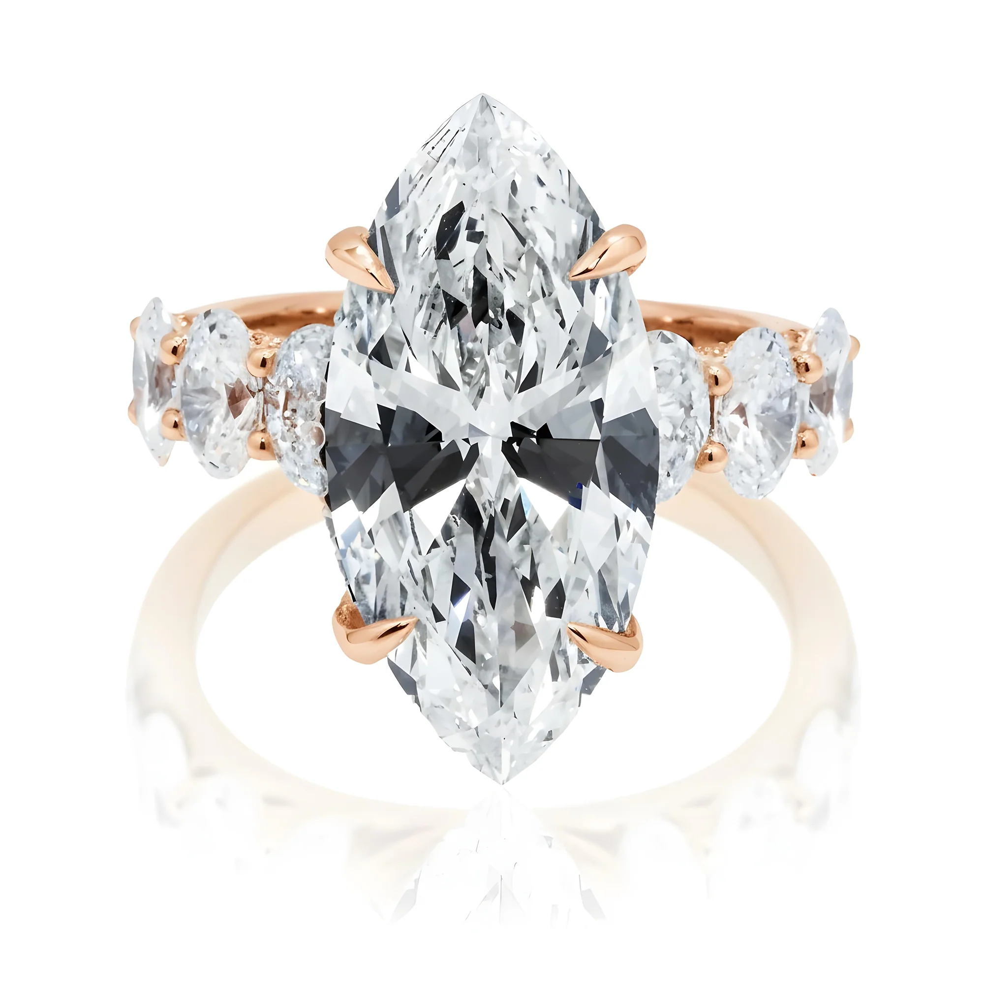 IGI 18K White Gold 8.03ct Marquise Cut Diamond Engagement Ring 10.78ctw - Image 9
