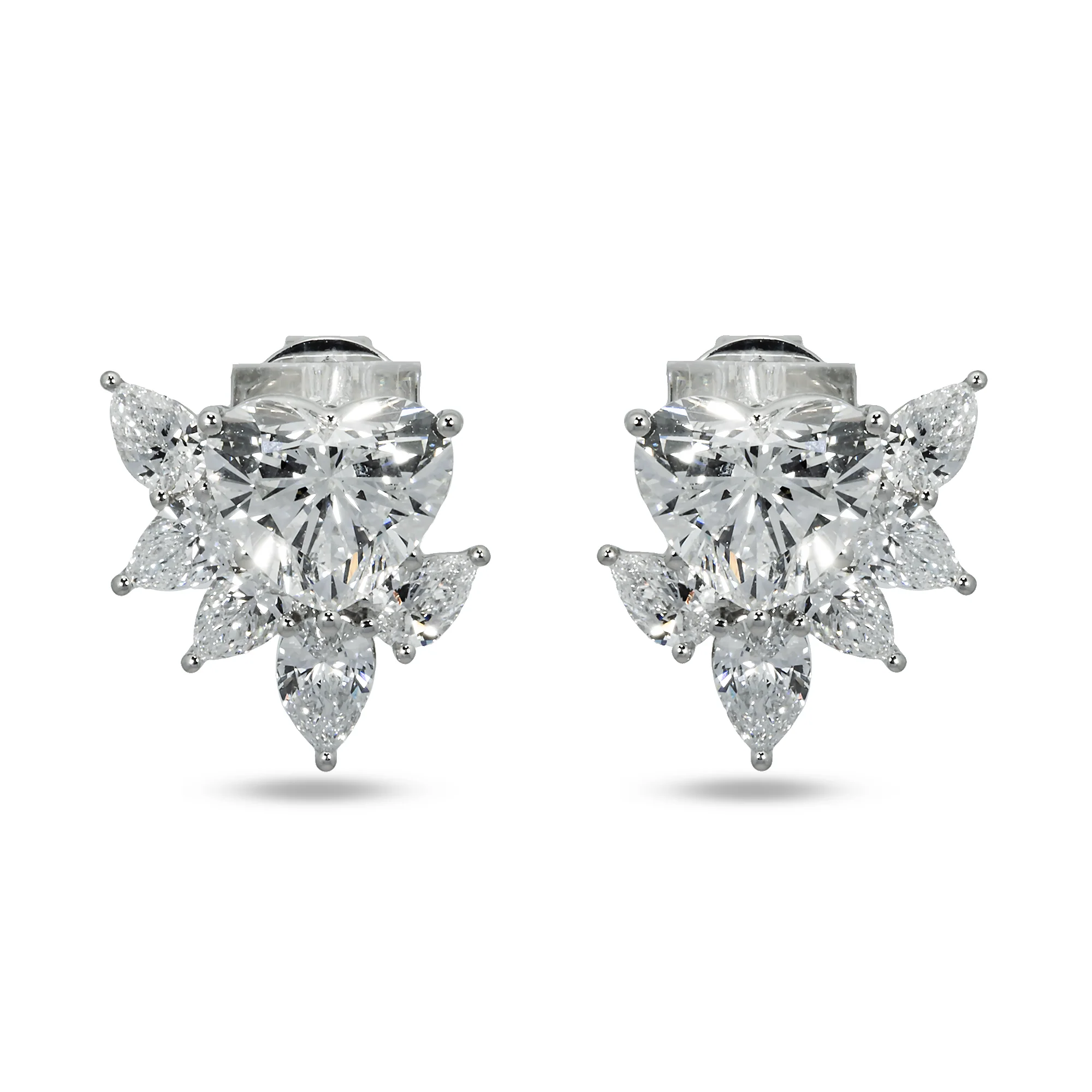IGI 18K White Gold Heart & Pear Cut Diamond 5.06ct