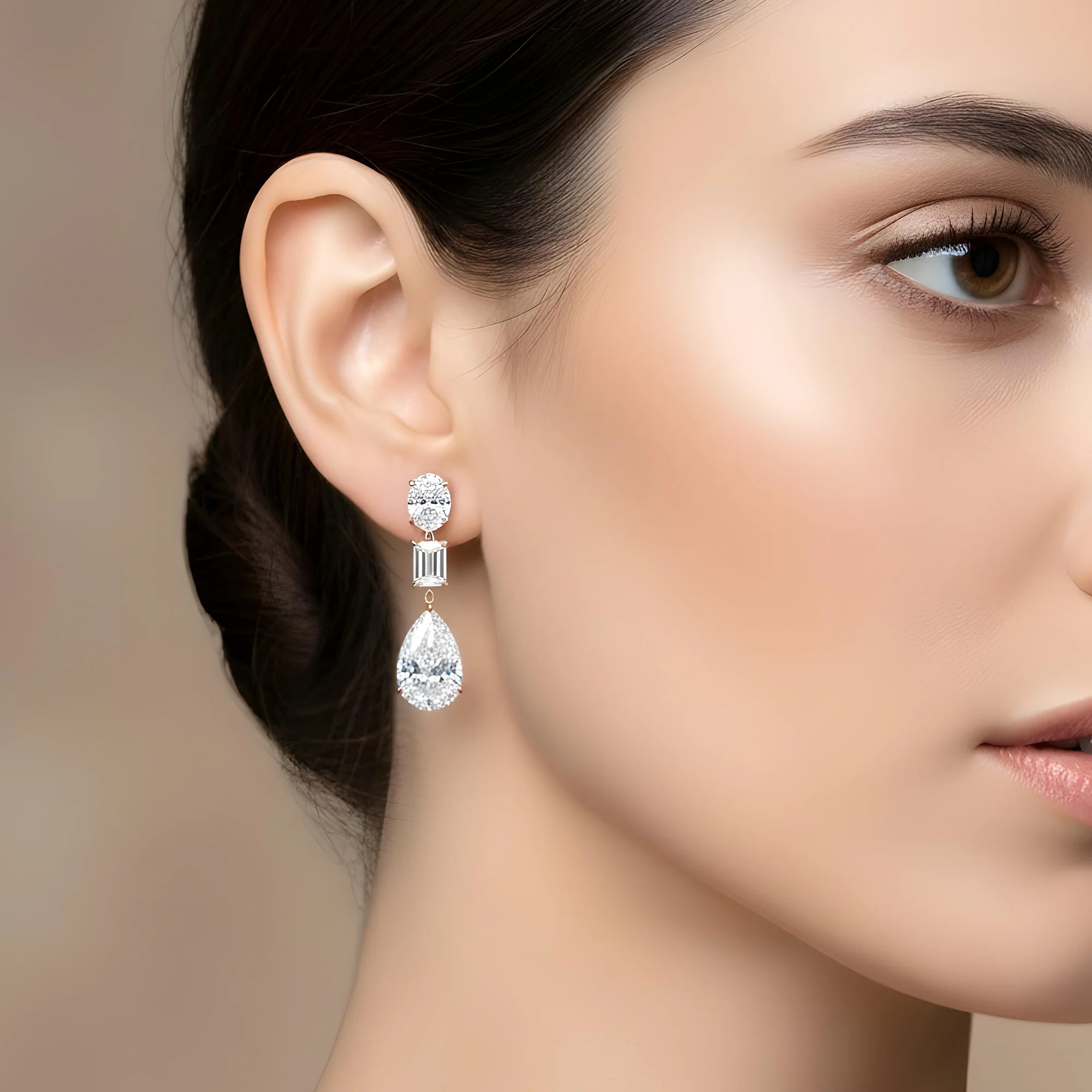 IGI 18K White Gold Multi Cut Diamond Drop Earrings 12.51ctw - Image 7