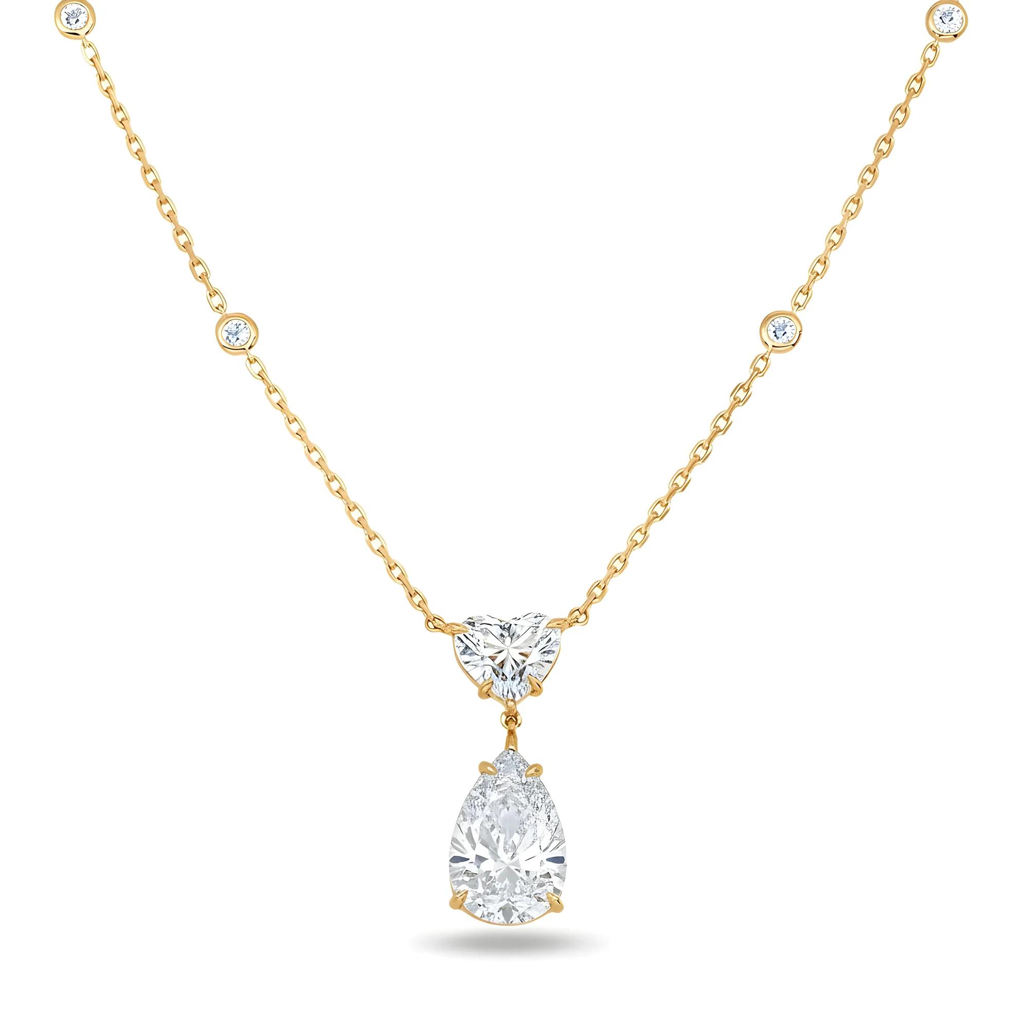 IGI 18K White Gold Multi Cut Diamond Necklace 6.24ctw - Image 4