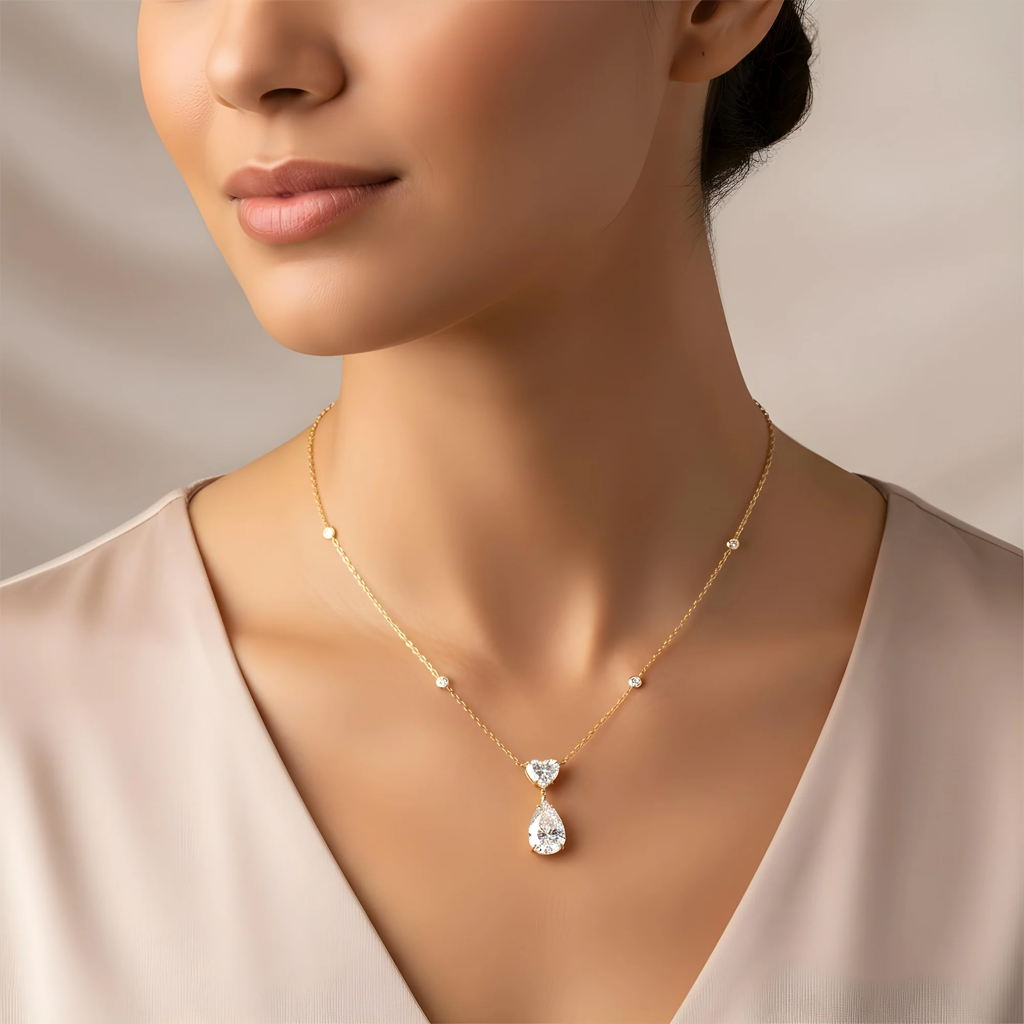 IGI 18K White Gold Multi Cut Diamond Necklace 6.24ctw - Image 5