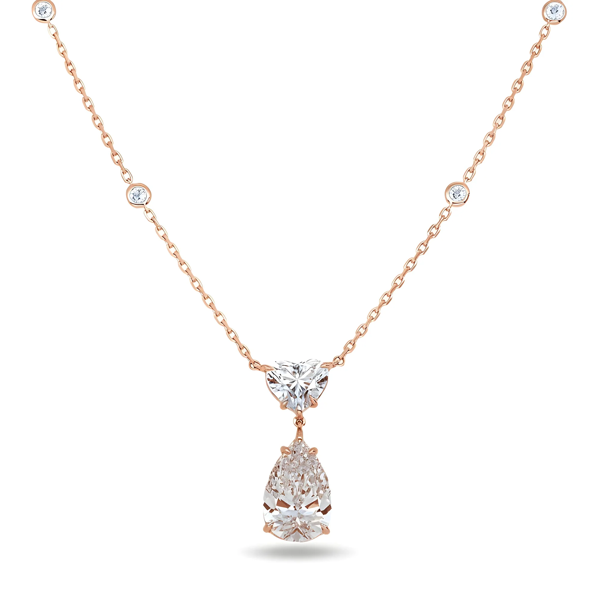 IGI 18K White Gold Multi Cut Diamond Necklace 6.24ctw - Image 6