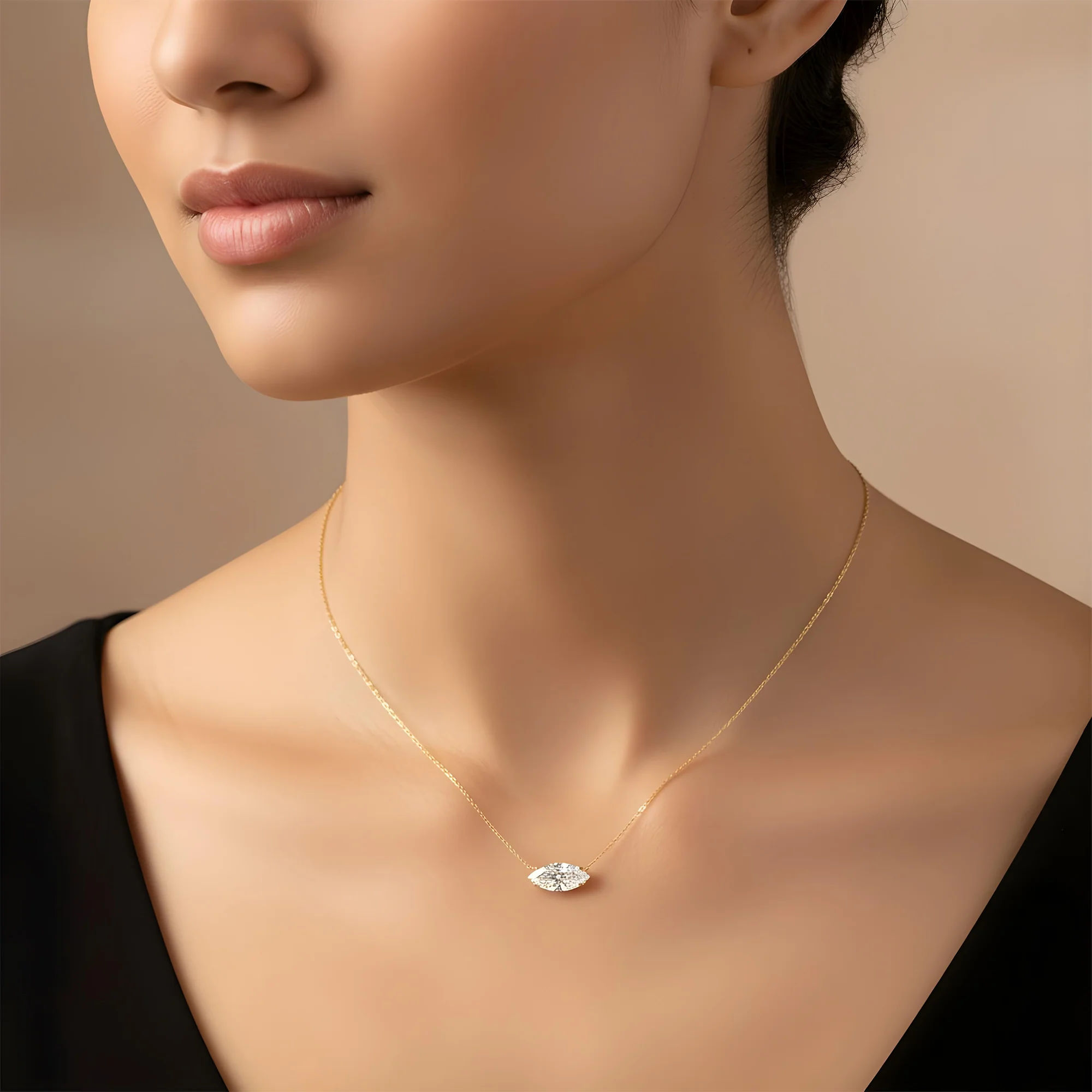 IGI 18K White Gold Marquise Cut Diamond Necklace 2.92ct - Image 5