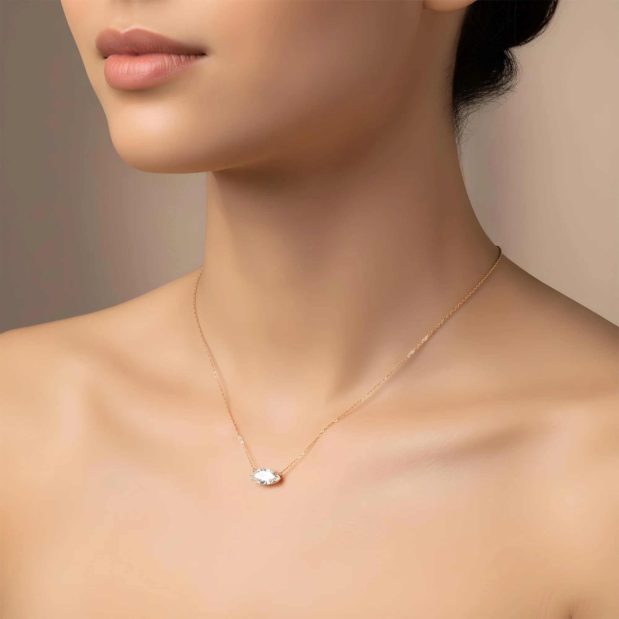 IGI 18K White Gold Marquise Cut Diamond Necklace 2.92ct - Image 7