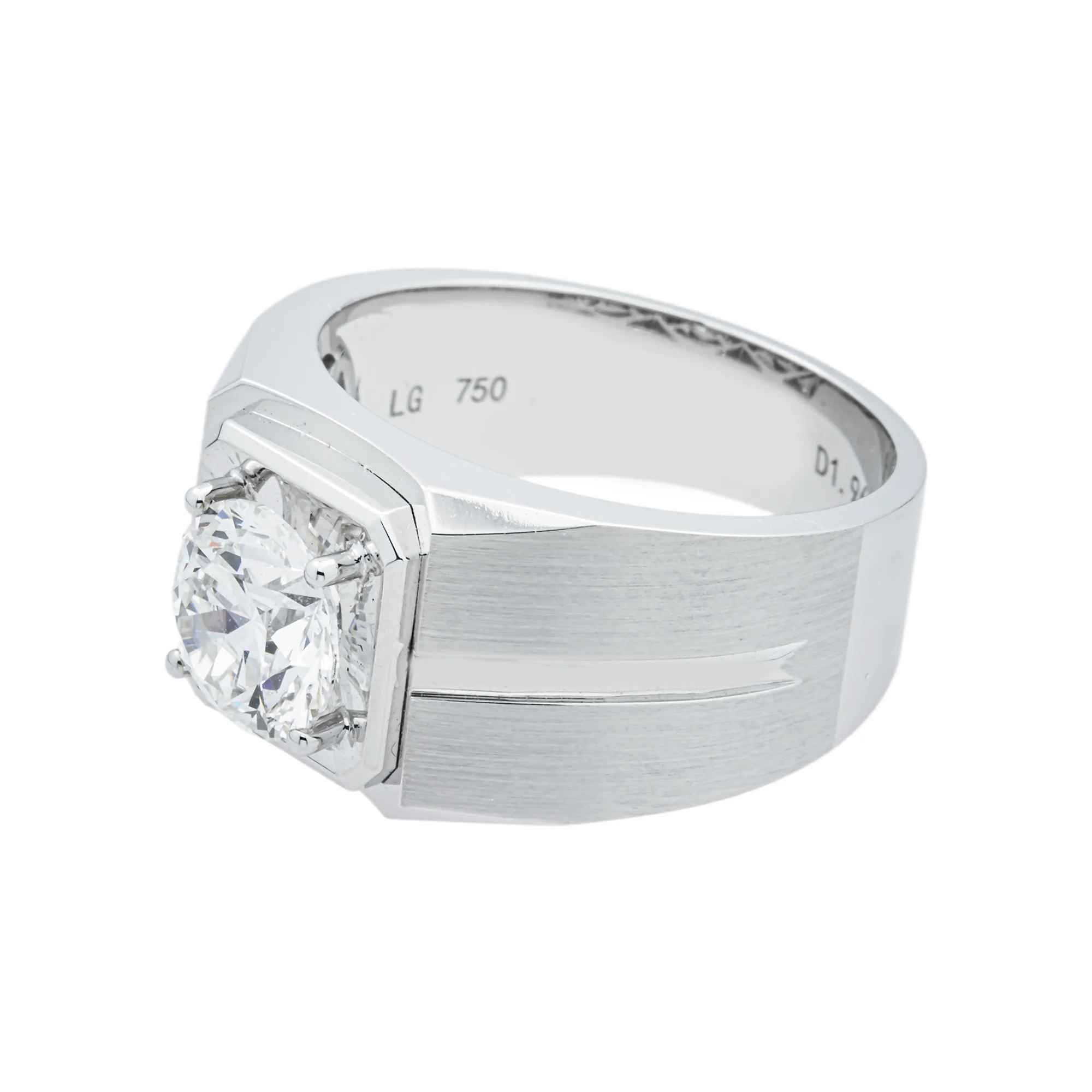 IGI 18K White Gold Round Diamond Ring 1.96ct - Image 4