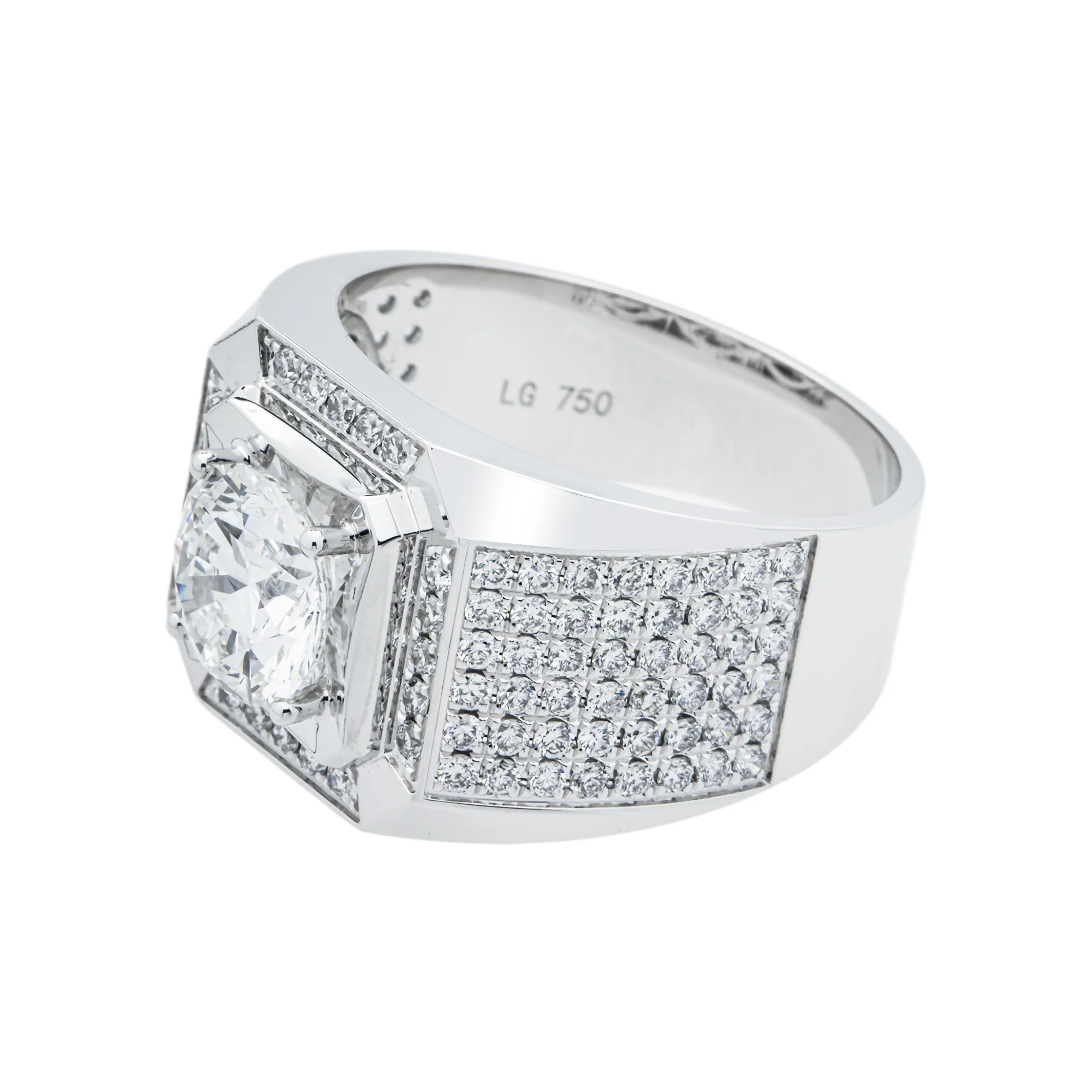 IGI 18K White Gold Round Diamond Ring 3.16ct - Image 3