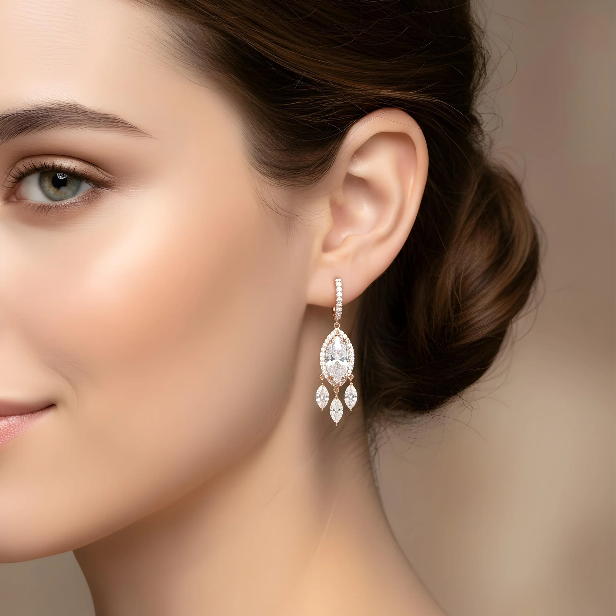 IGI 18K White Gold Round & Marquise Cut Diamond Drop Earrings 9.90ctw - Image 7