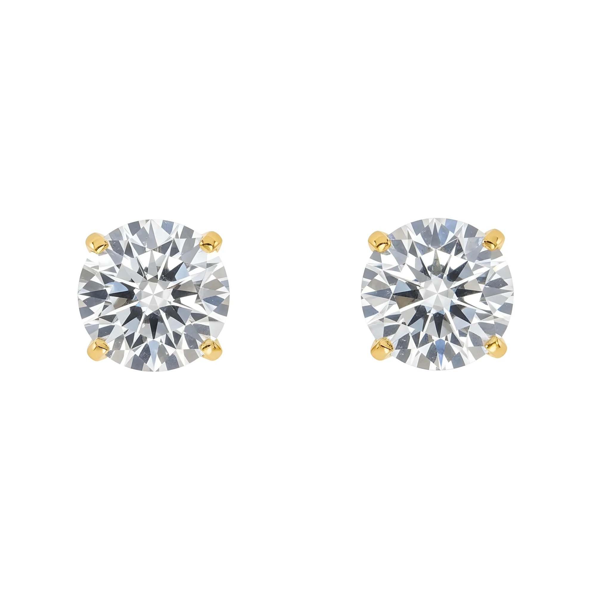 14K IGI Certified 5ct Each Solitaire Round Diamond Stud Earrings 10.12ctw - Image 6