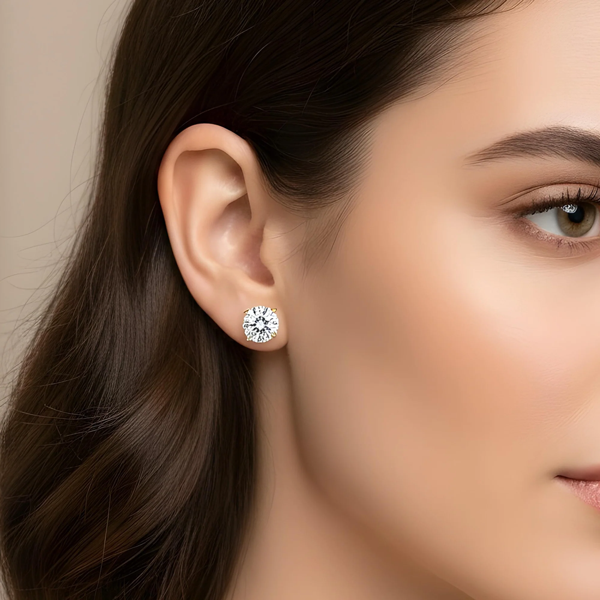 14K IGI Certified 5ct Each Solitaire Round Diamond Stud Earrings 10.12ctw - Image 7