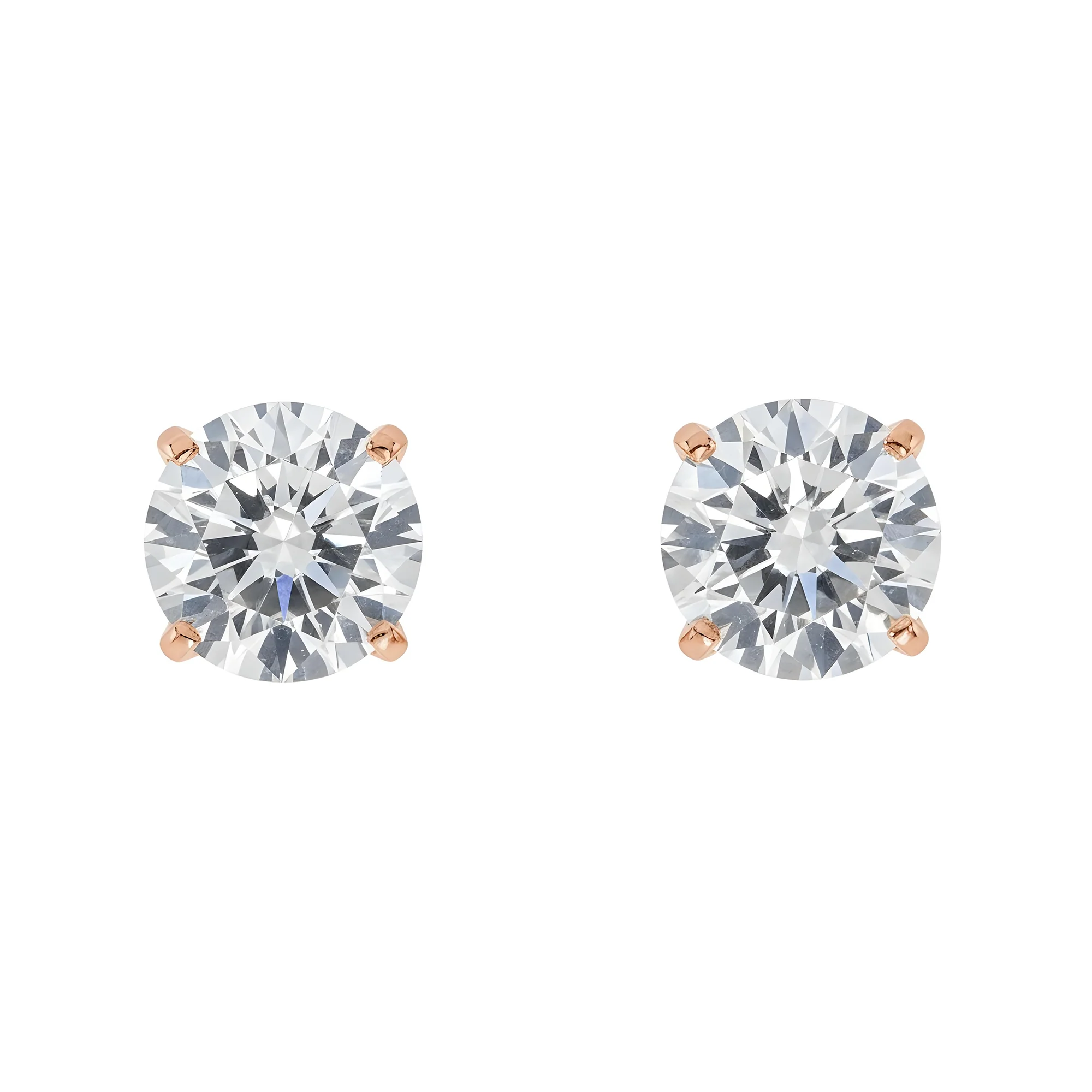 14K IGI Certified 5ct Each Solitaire Round Diamond Stud Earrings 10.12ctw - Image 8