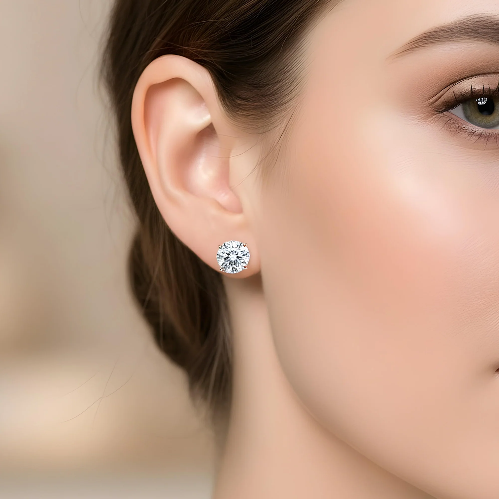 14K IGI Certified 5ct Each Solitaire Round Diamond Stud Earrings 10.12ctw - Image 9