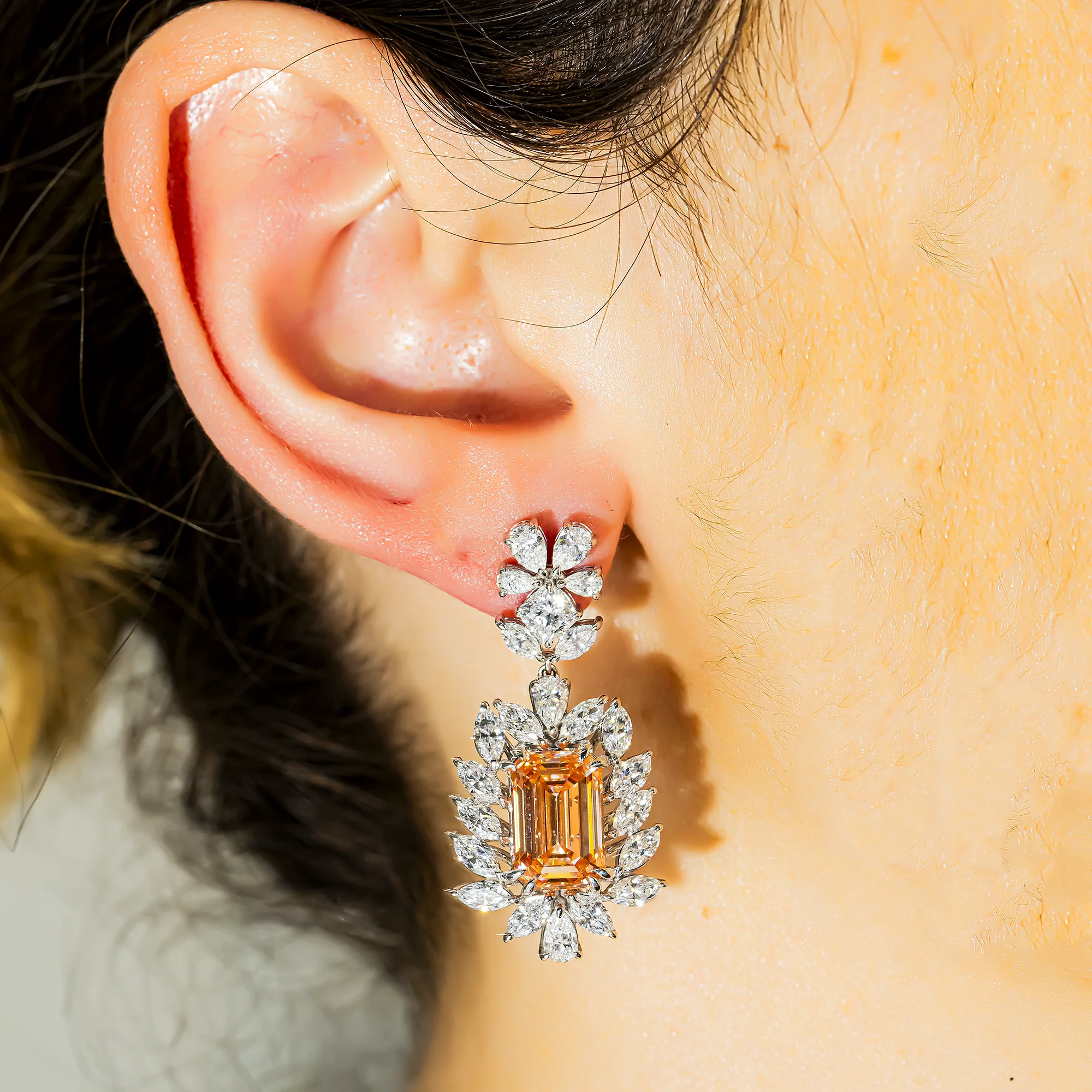 IGI Certified Fancy Pink & Blue Diamond Drop Earrings 10.59ctw - Image 4
