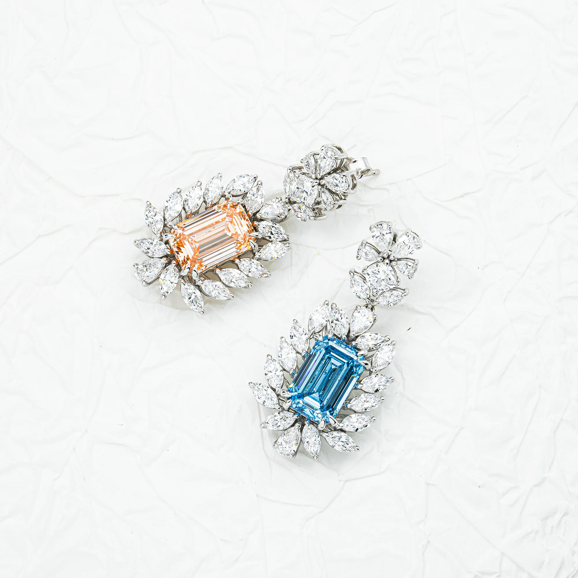 IGI Certified Fancy Pink & Blue Diamond Drop Earrings 10.59ctw - Image 5