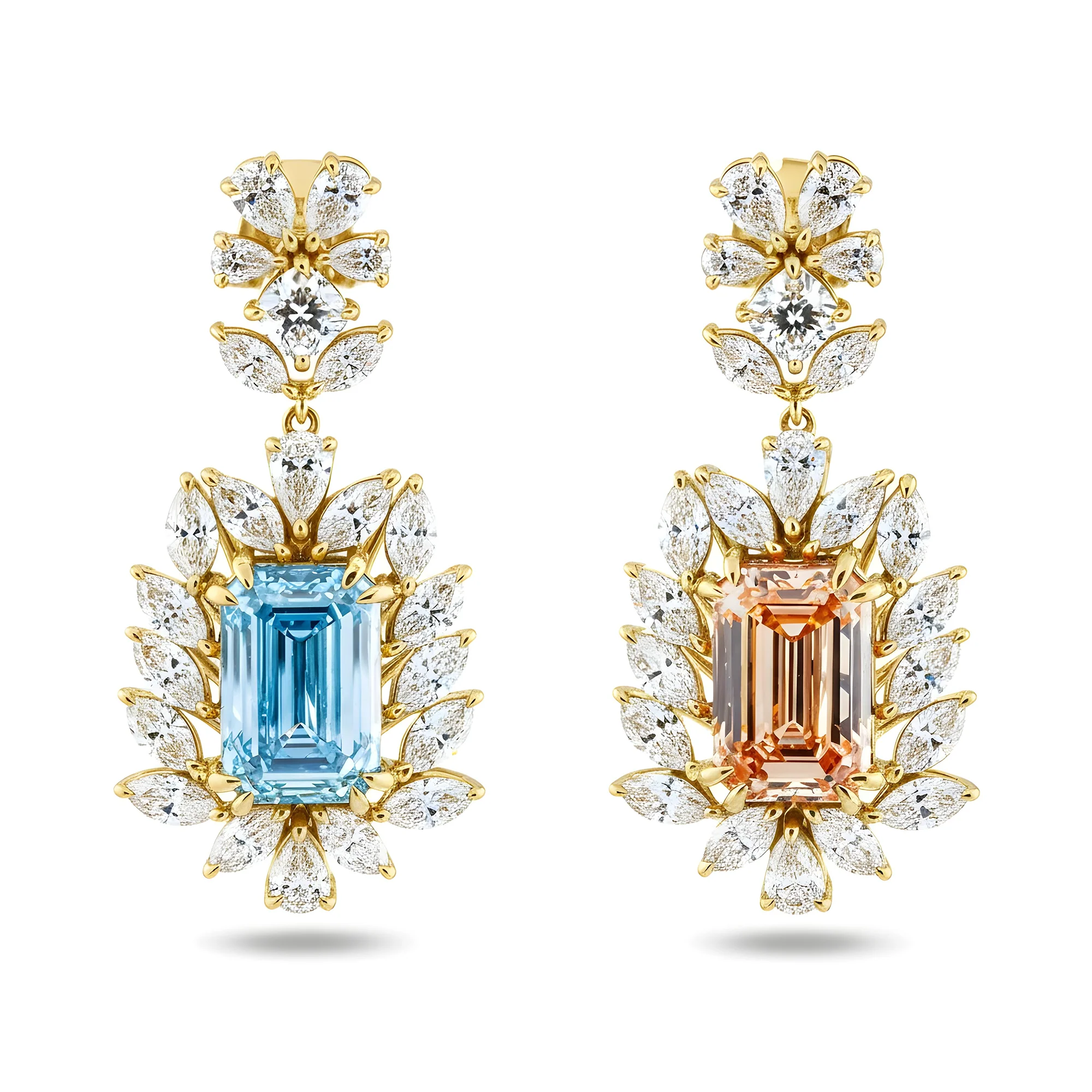 IGI Certified Fancy Pink & Blue Diamond Drop Earrings 10.59ctw - Image 6