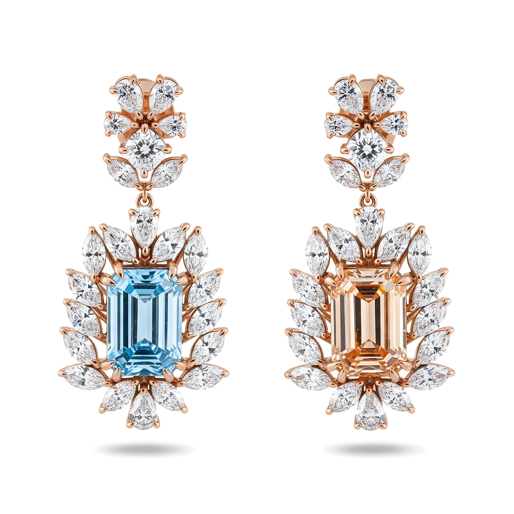IGI Certified Fancy Pink & Blue Diamond Drop Earrings 10.59ctw - Image 8