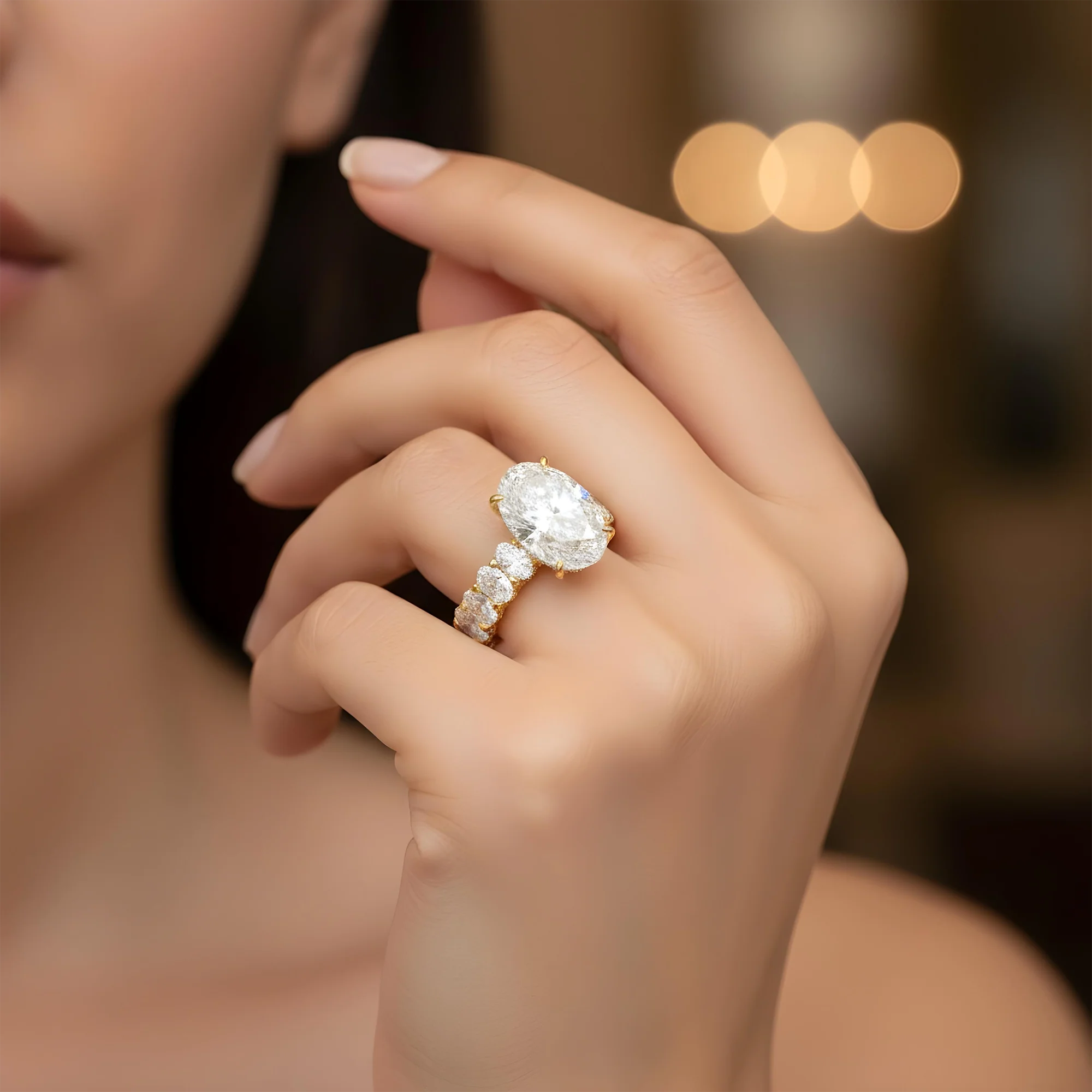 Platinum 22.10ct Oval Cut Diamond Engagement Ring 30.51ctw - Image 11