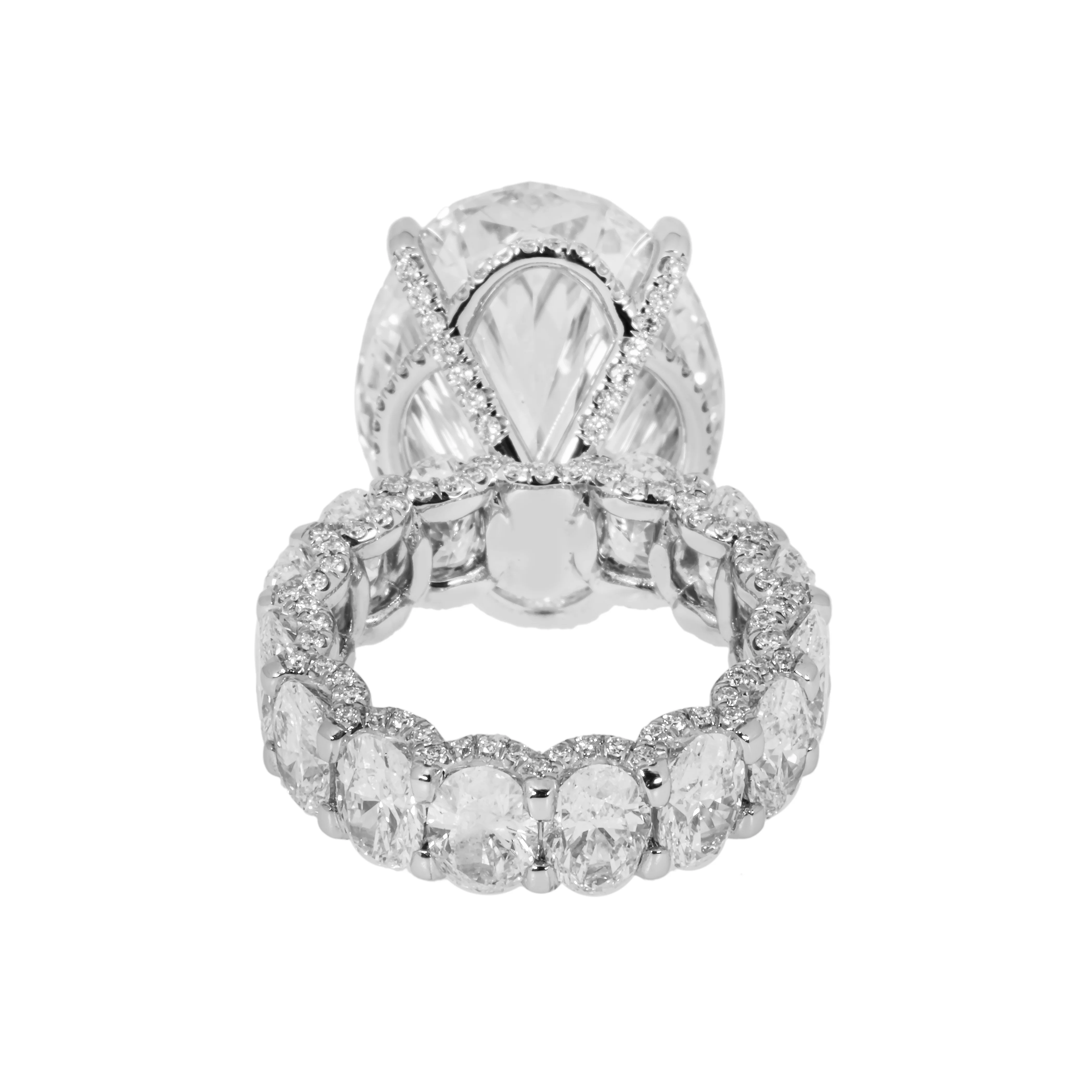 Platinum 22.10ct Oval Cut Diamond Engagement Ring 30.51ctw - Image 4