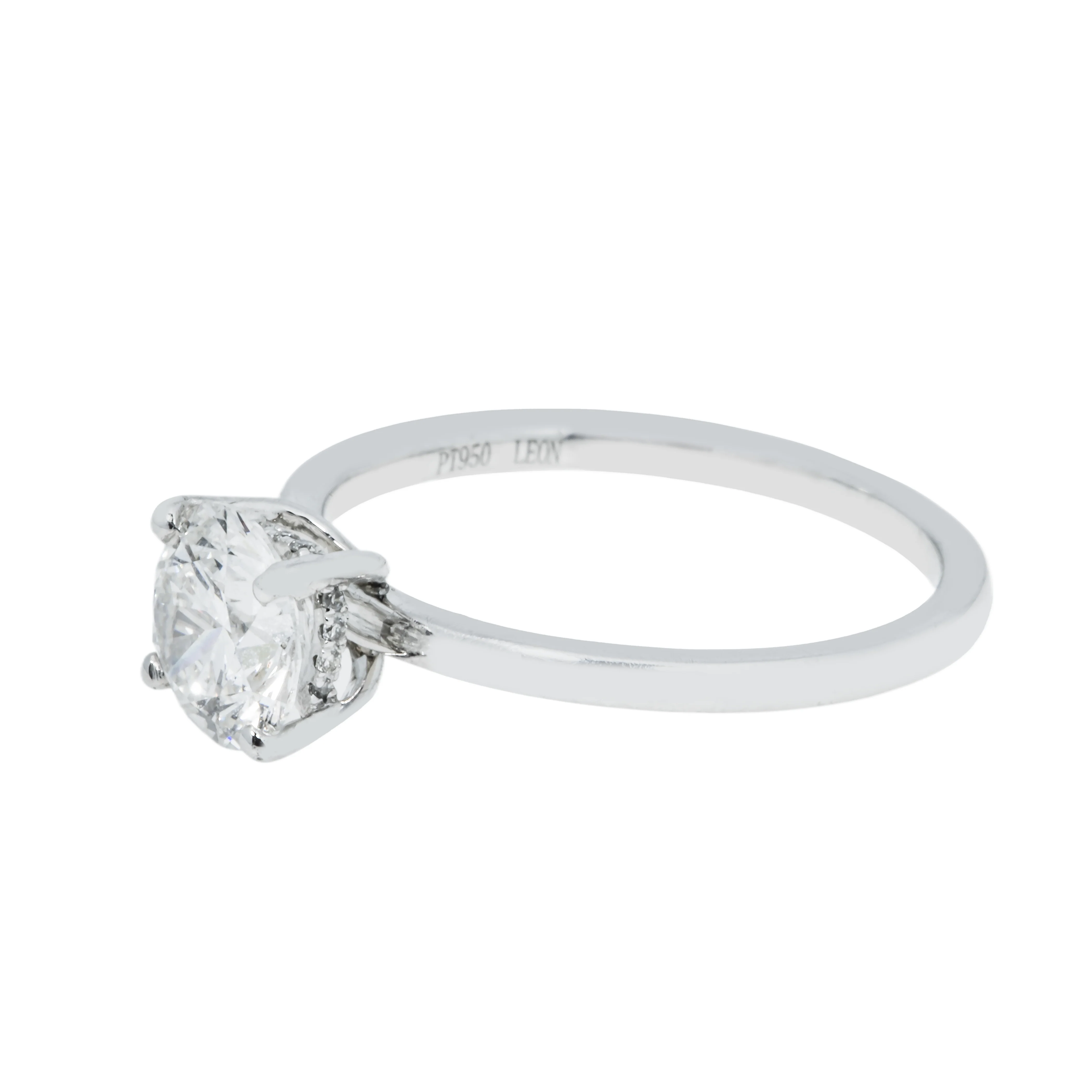 Platinum 1.20ct Round Cut Solitaire Diamond Engagement Ring - Image 6