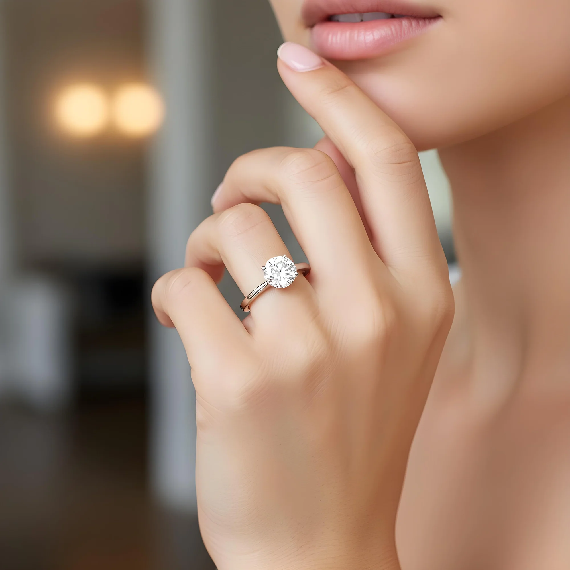 Platinum 1.20ct Round Cut Solitaire Diamond Engagement Ring - Image 8