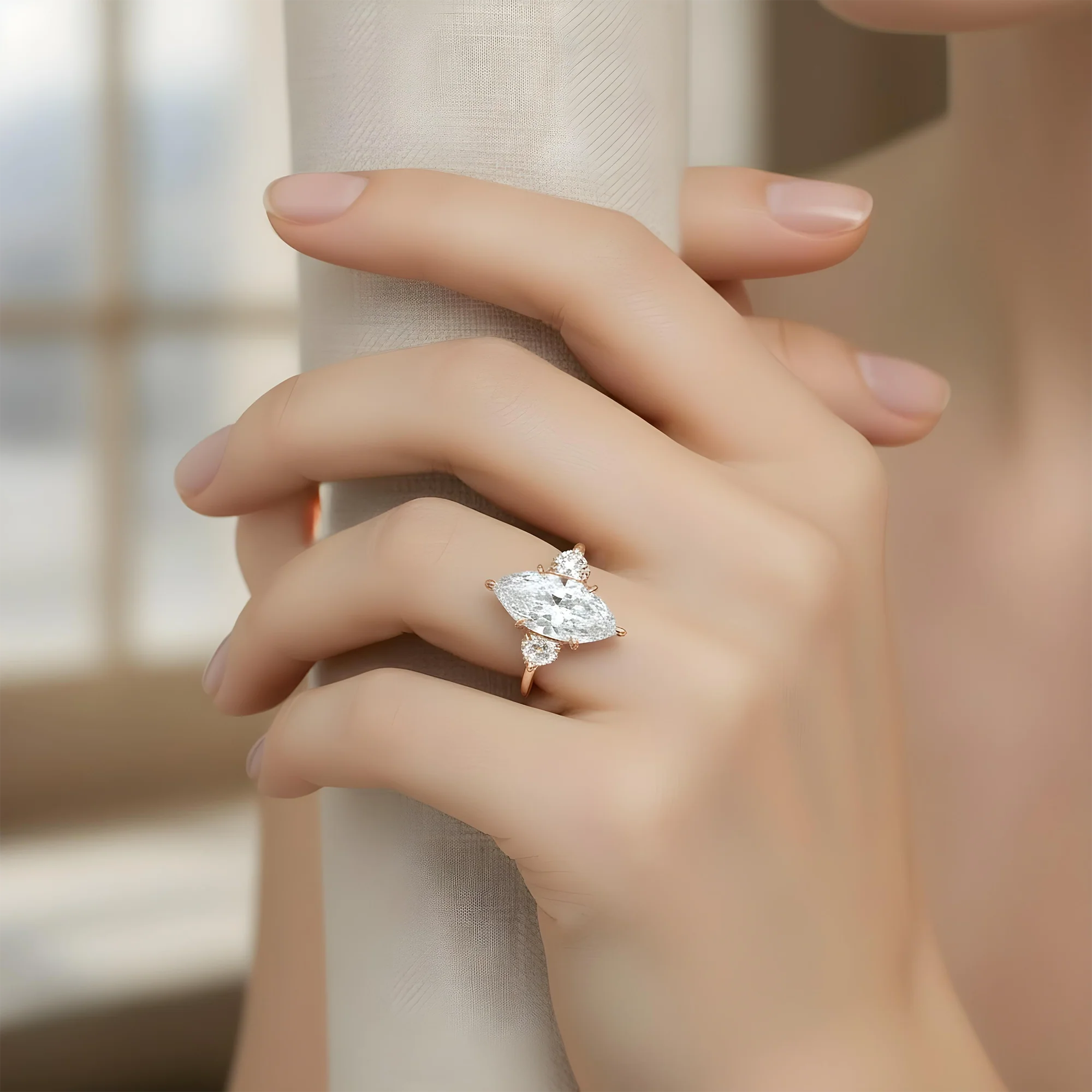 Platinum 10.06ct Marquise Cut Diamond Engagement Ring w/ Heart Diamond Side Stones 12.14ctw - Image 9