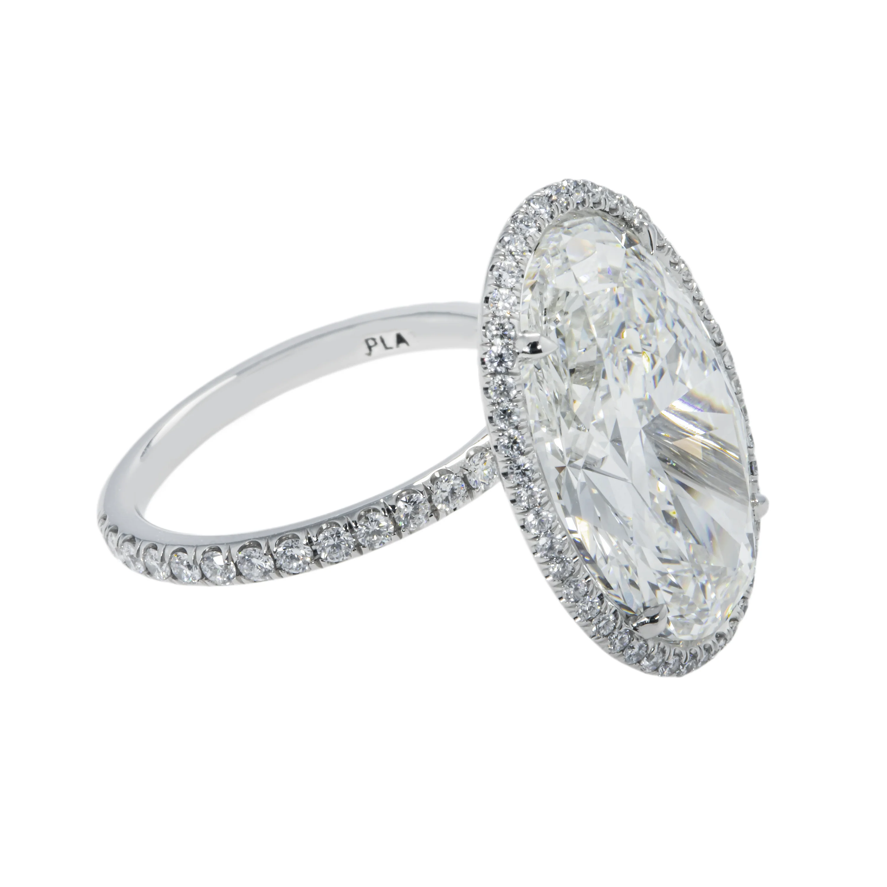 Platinum 10.26ct Oval Cut Diamond Engagement Ring 11.16ctw - Image 3