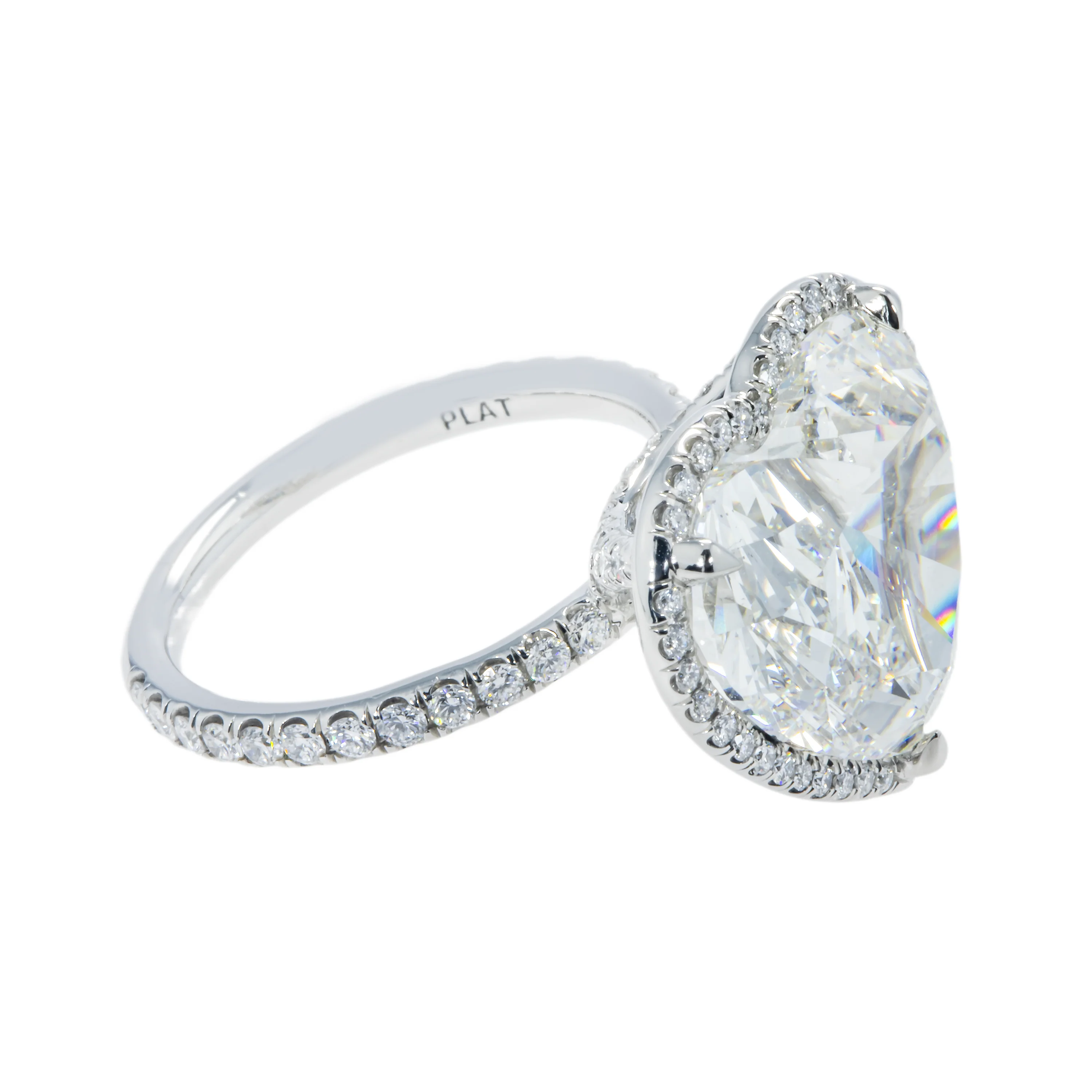 GIA Platinum 10.50ct Heart Cut Diamond Engagement Ring 11.40ctw - Image 4