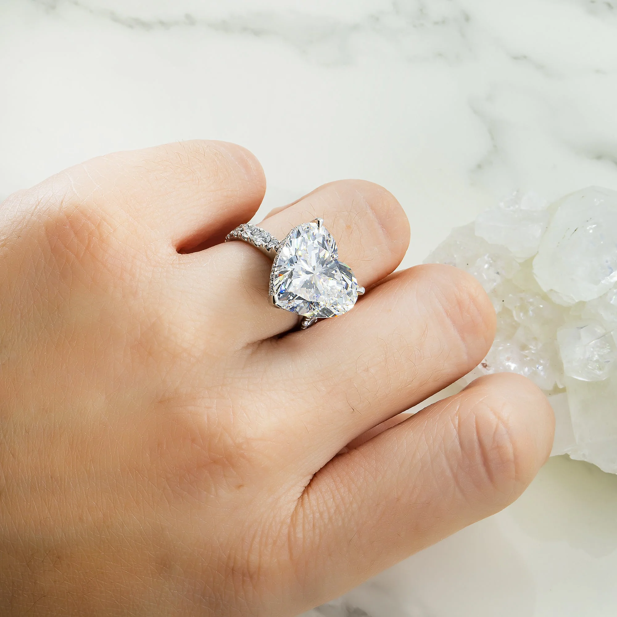 GIA Platinum 10.79ct Heart Cut Diamond Engagement Ring 12.19ctw - Image 3