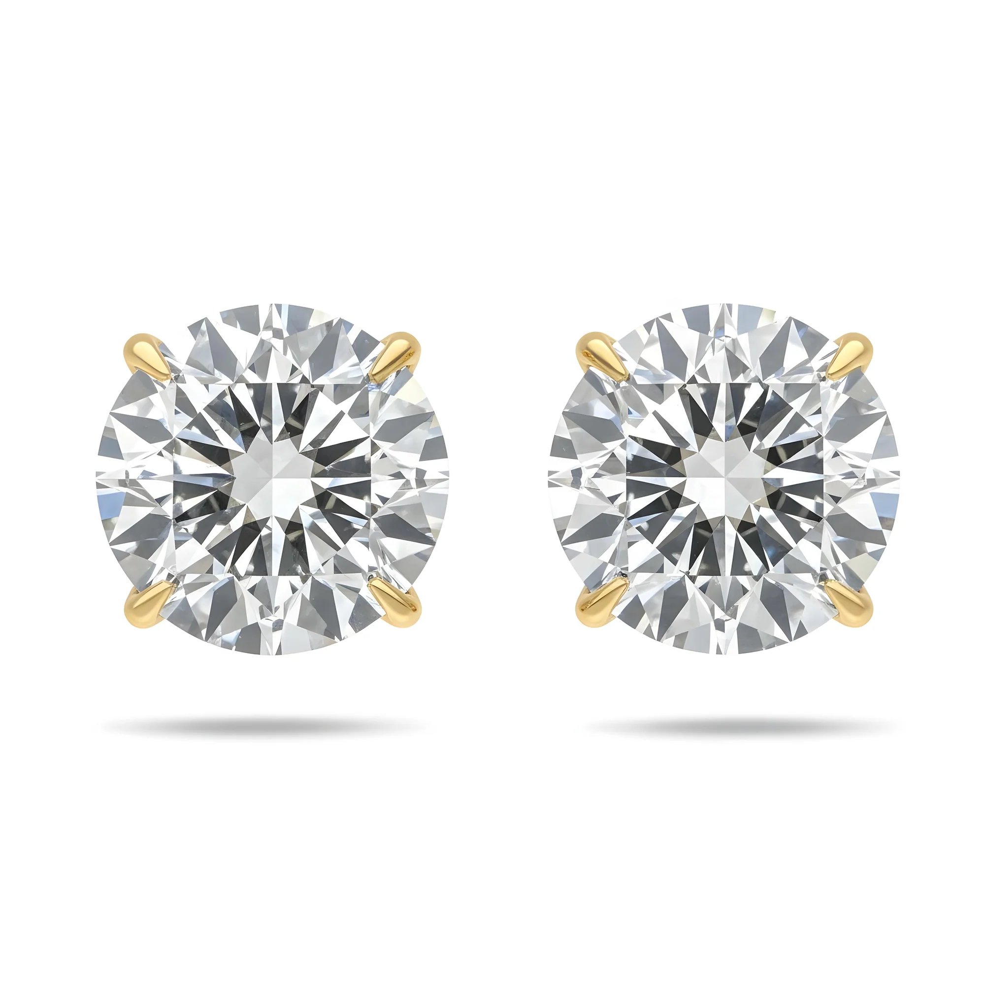 IGI Certified Platinum 10 Carats Each Solitaire Round Diamond Stud Earrings 20.21ctw - Image 6