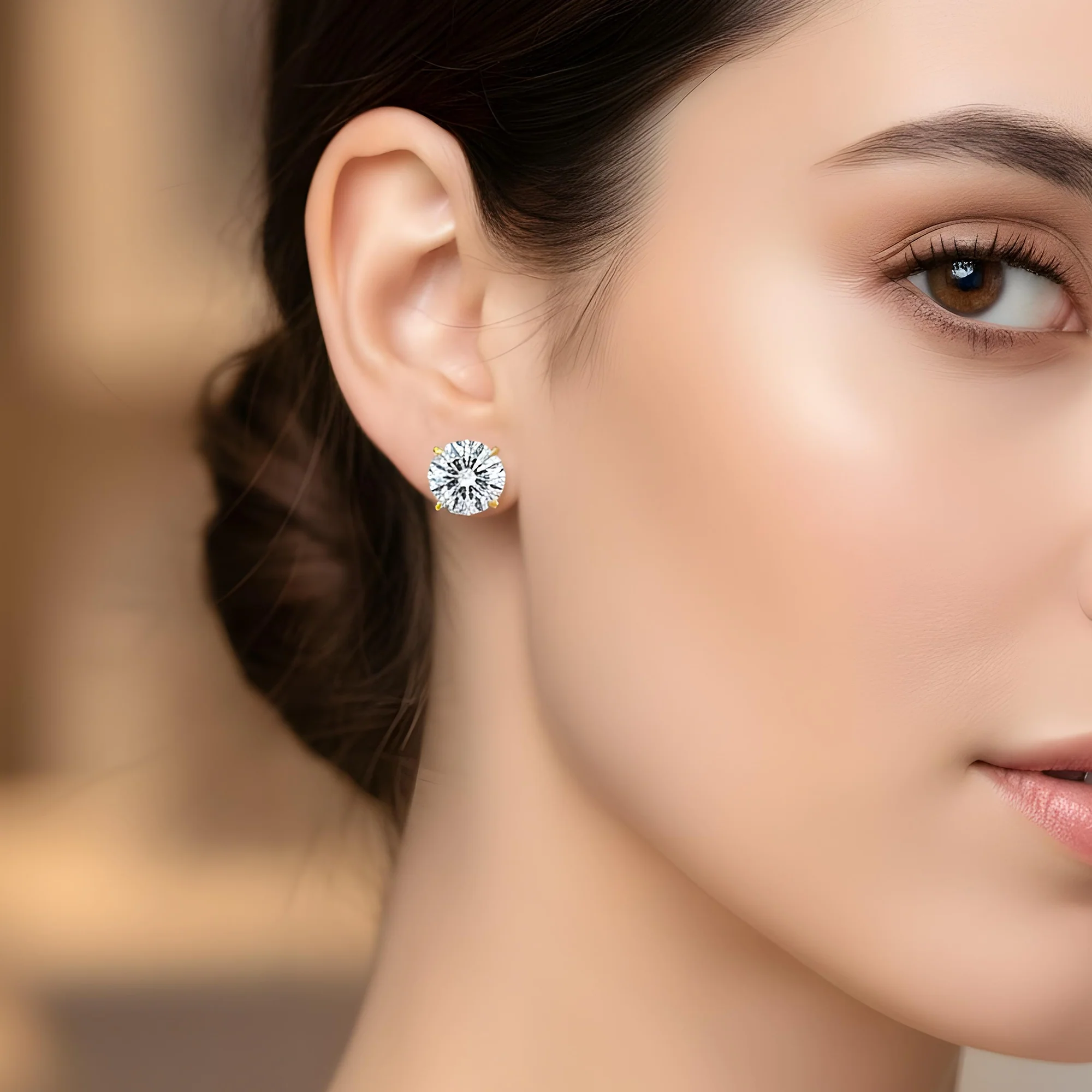 IGI Certified Platinum 10 Carats Each Solitaire Round Diamond Stud Earrings 20.21ctw - Image 7