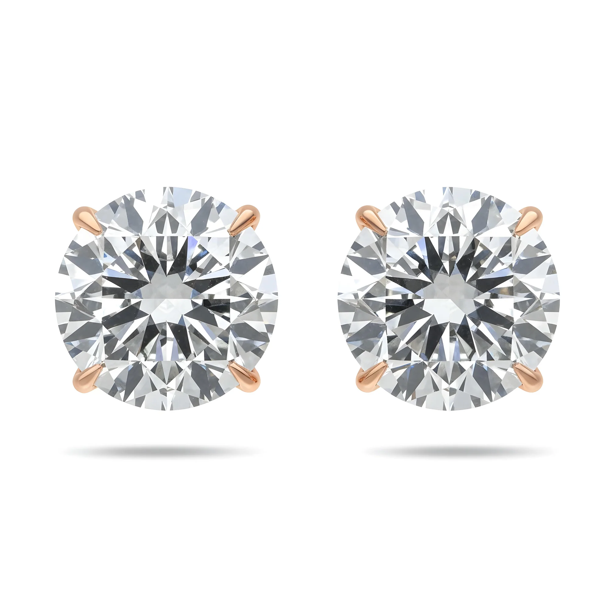 IGI Certified Platinum 10 Carats Each Solitaire Round Diamond Stud Earrings 20.21ctw - Image 8