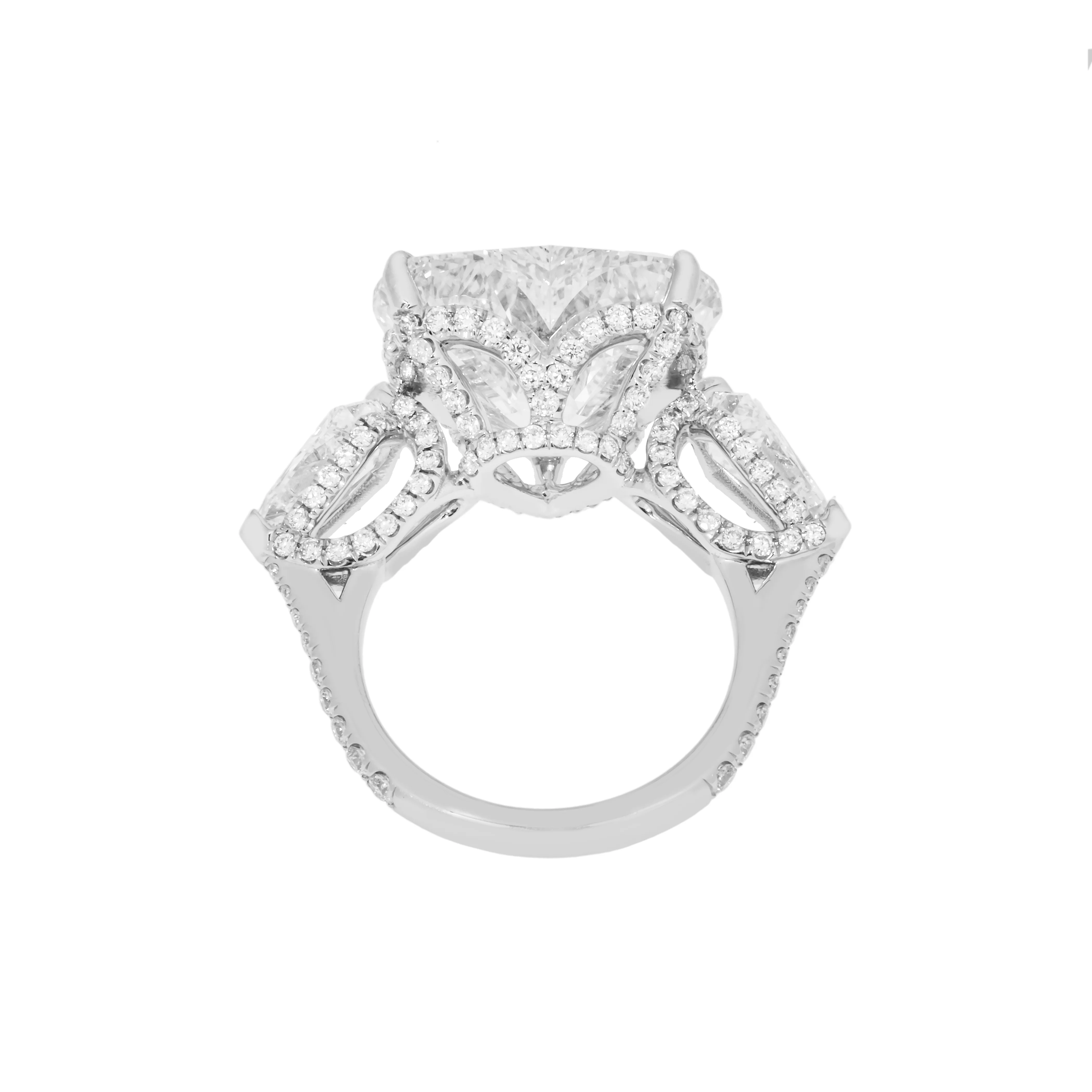 Platinum 11.46ct Heart Cut Diamond Engagement Ring 13.91ctw - Image 4