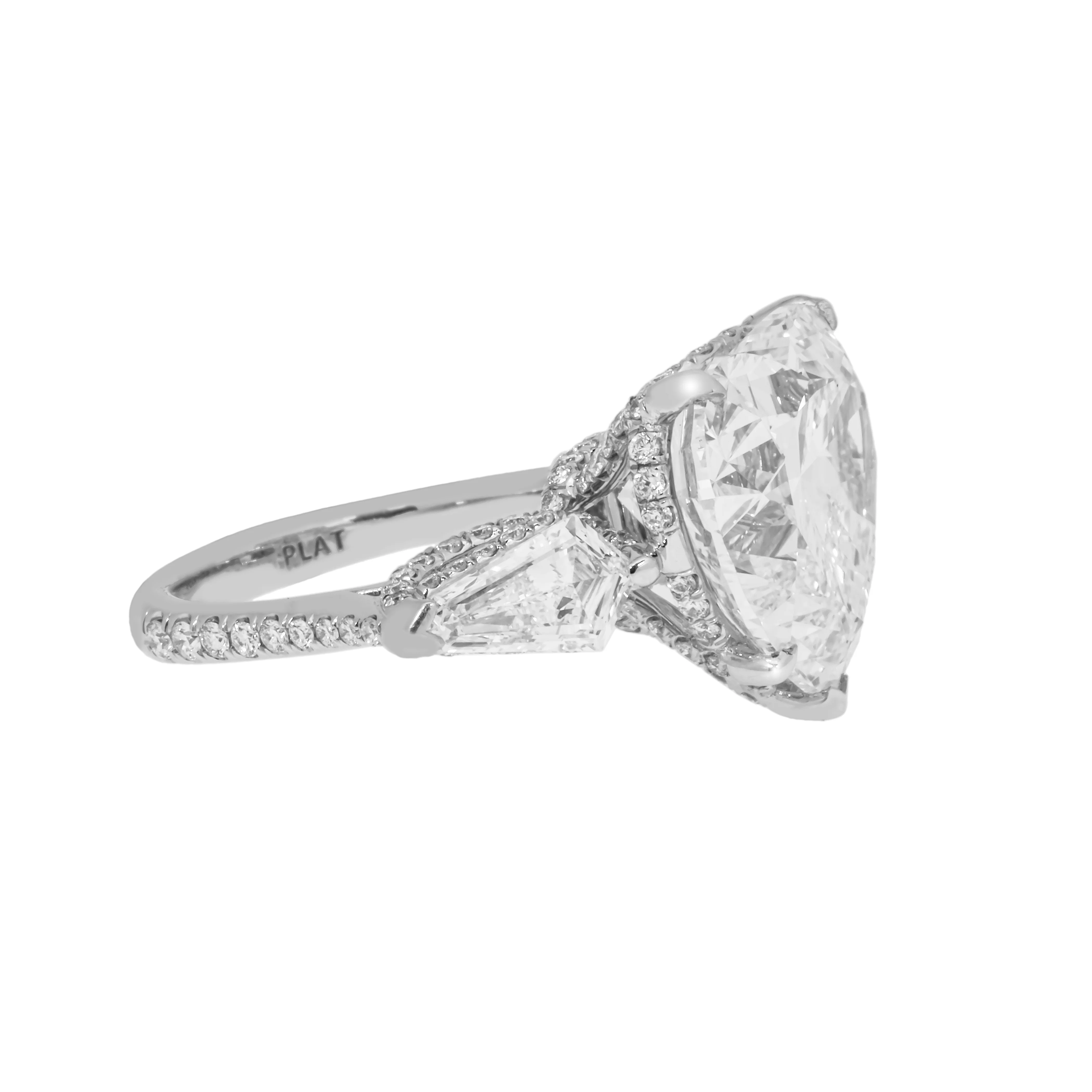 Platinum 11.46ct Heart Cut Diamond Engagement Ring 13.91ctw - Image 5