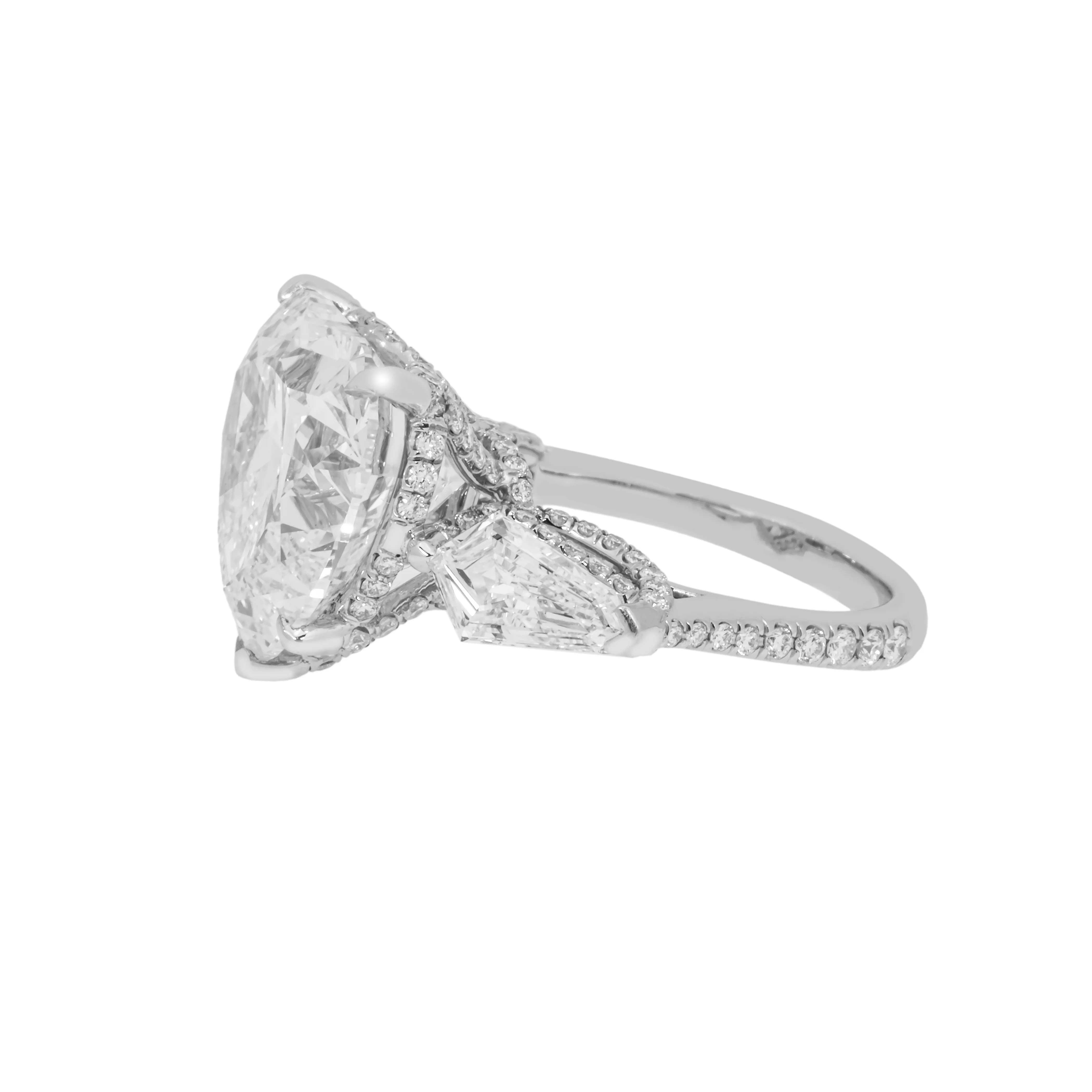 Platinum 11.46ct Heart Cut Diamond Engagement Ring 13.91ctw - Image 6