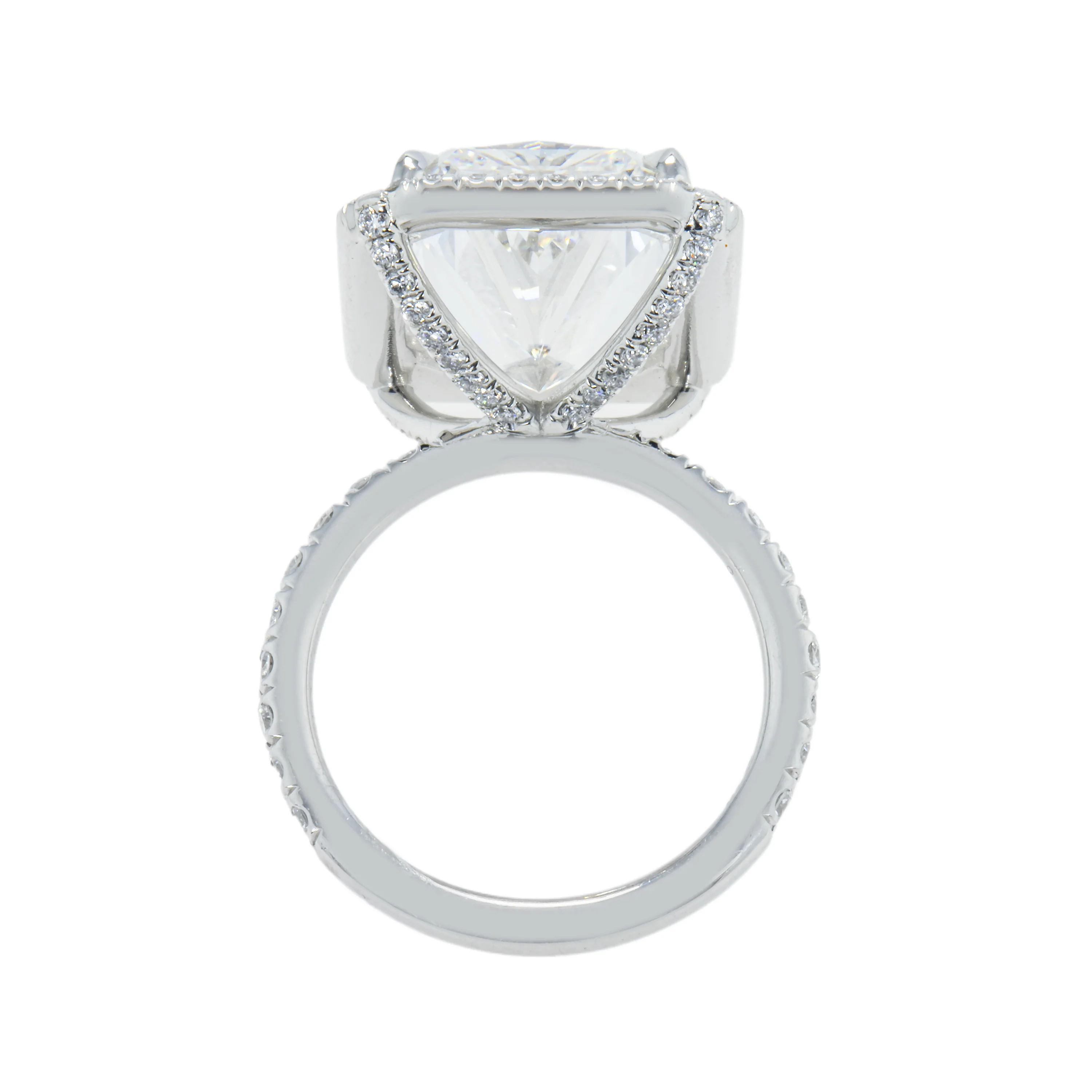 Platinum 12.20ct Radiant Cut Diamond Engagement Ring 13.20ctw - Image 5